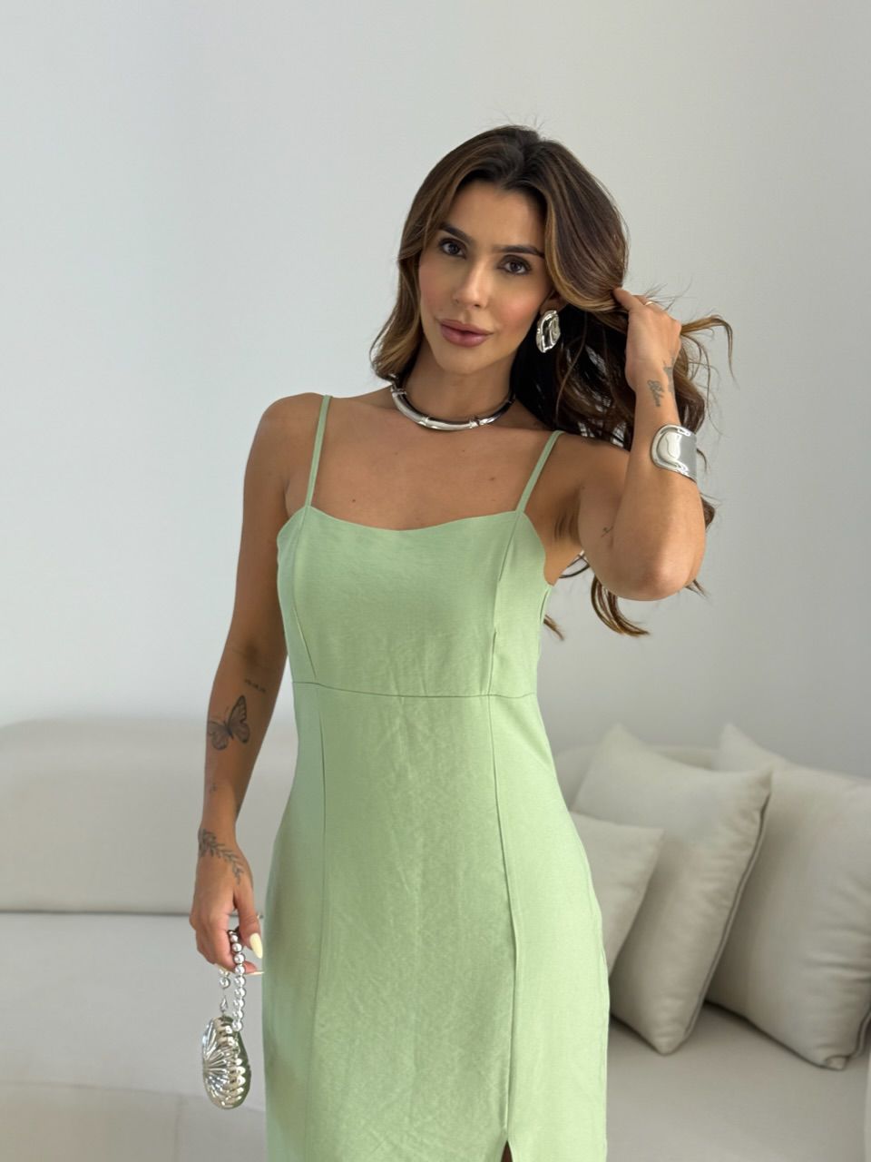VESTIDO CLOE MIDI VERDE