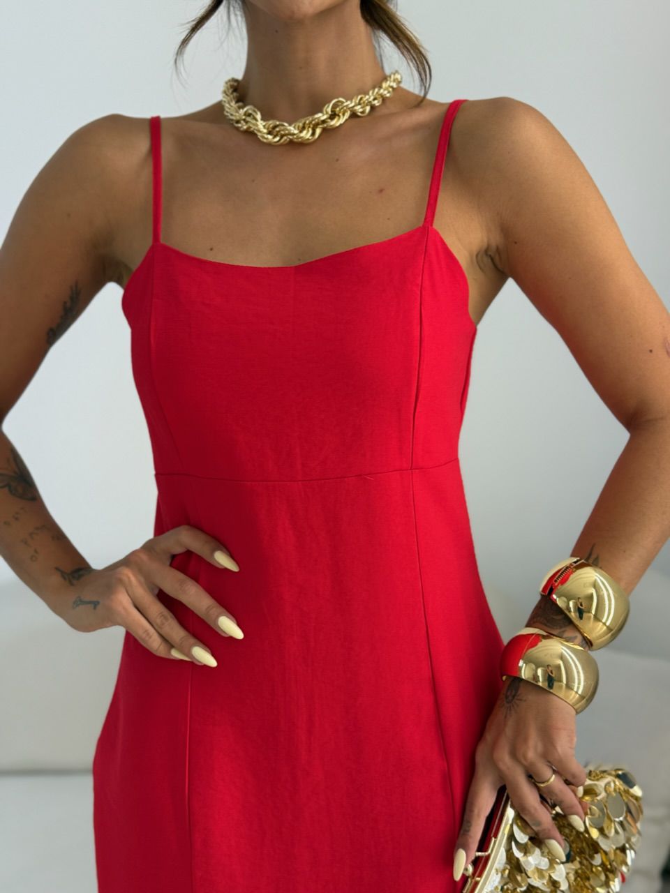 VESTIDO CLOE MIDI VERMELHO