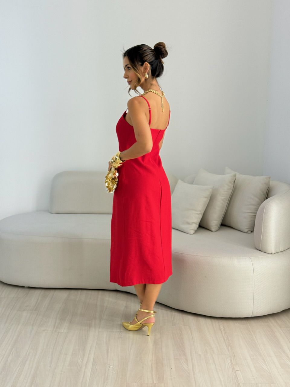 VESTIDO CLOE MIDI VERMELHO
