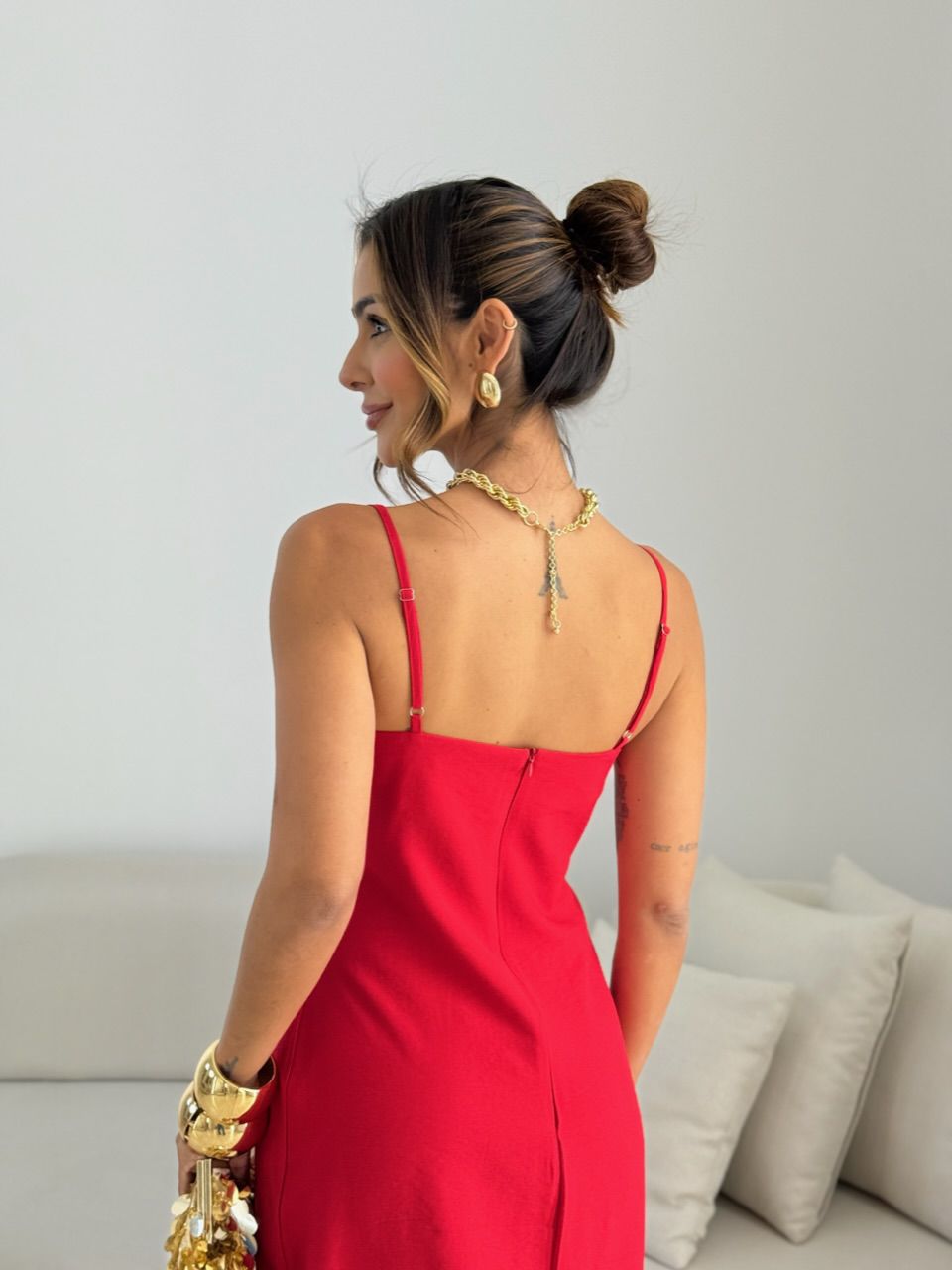 VESTIDO CLOE MIDI VERMELHO