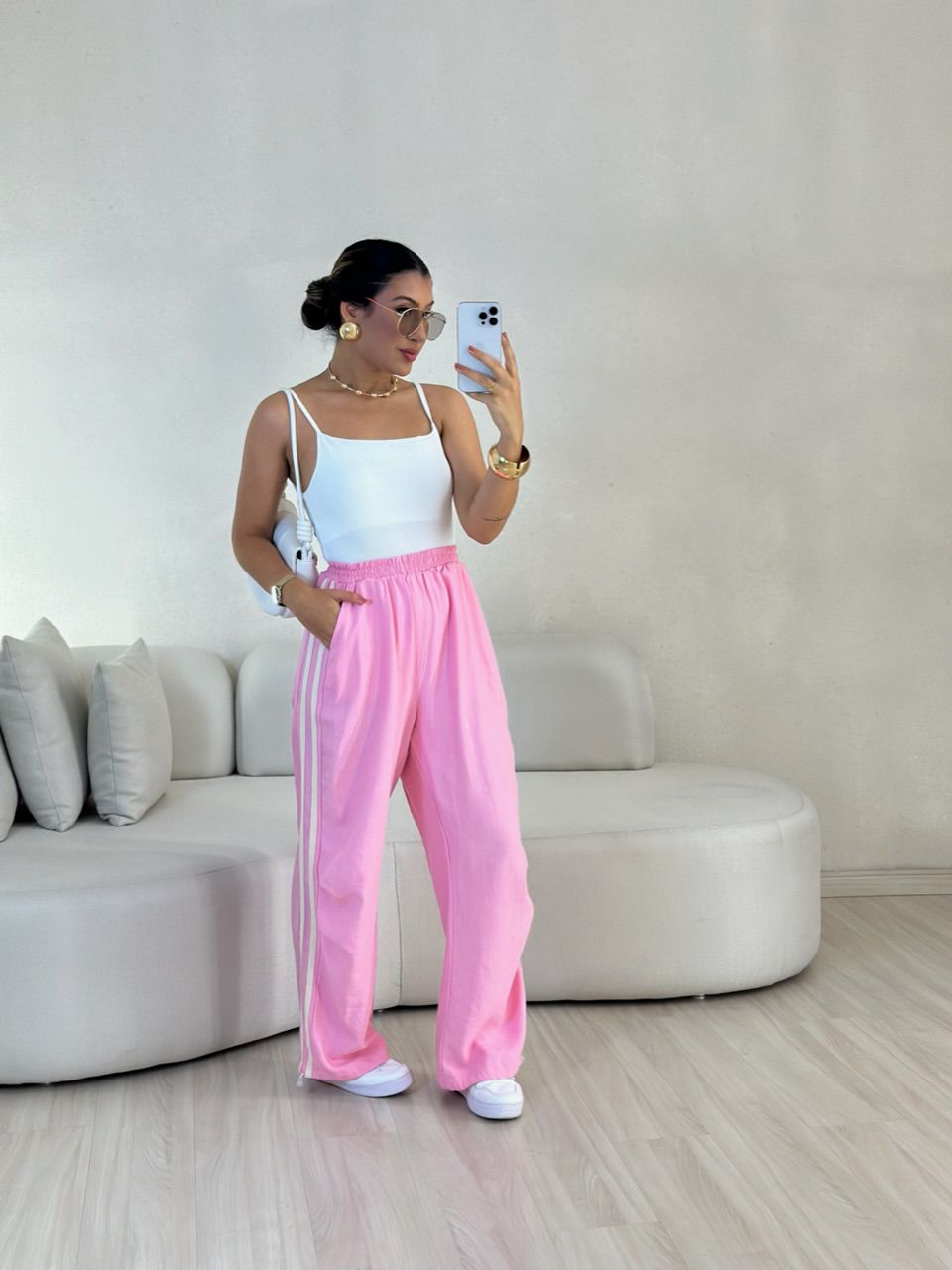 CALÇA VANESSA STREETWEAR BABY PINK