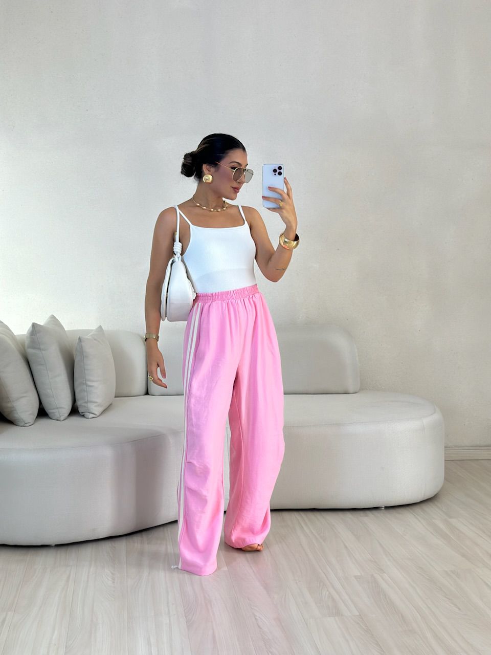 CALÇA VANESSA STREETWEAR BABY PINK