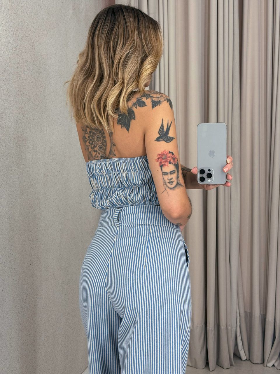 CONJUNTO CAROL LISTRADO azul