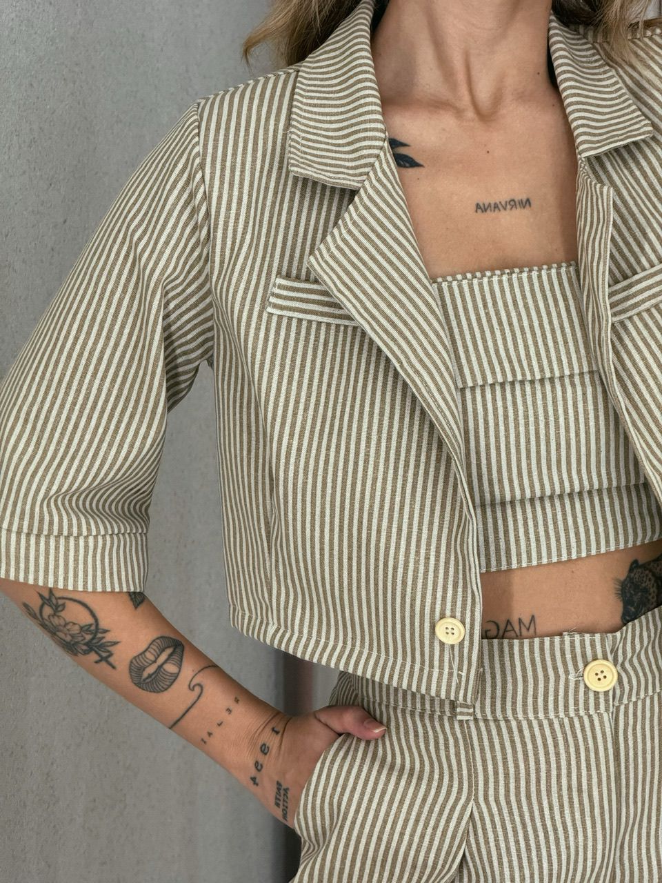 CONJUNTO CAROL LISTRADO Nude