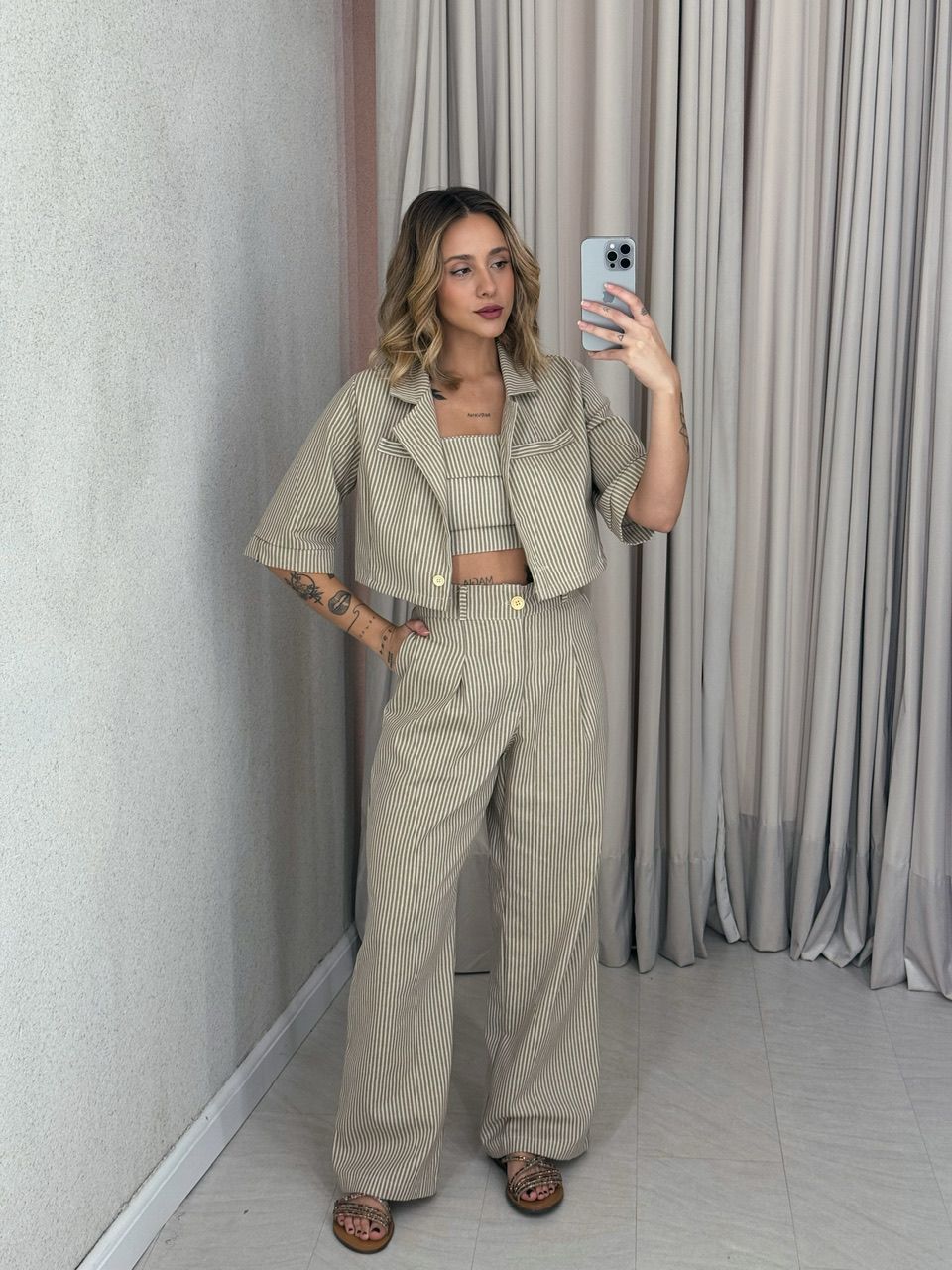 CONJUNTO CAROL LISTRADO Nude