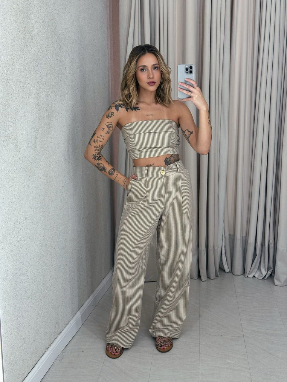 CONJUNTO CAROL LISTRADO Nude