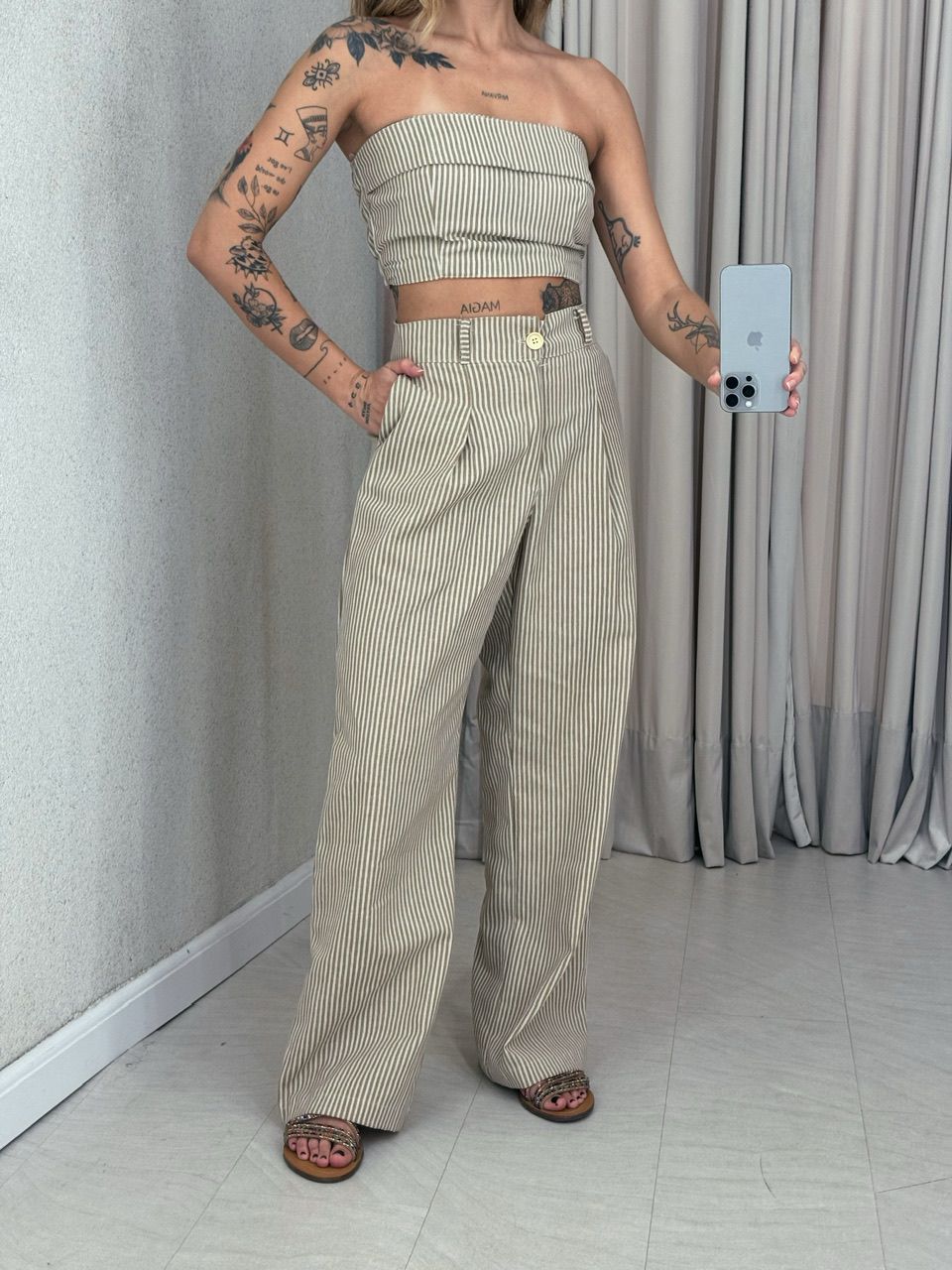 CONJUNTO CAROL LISTRADO Nude