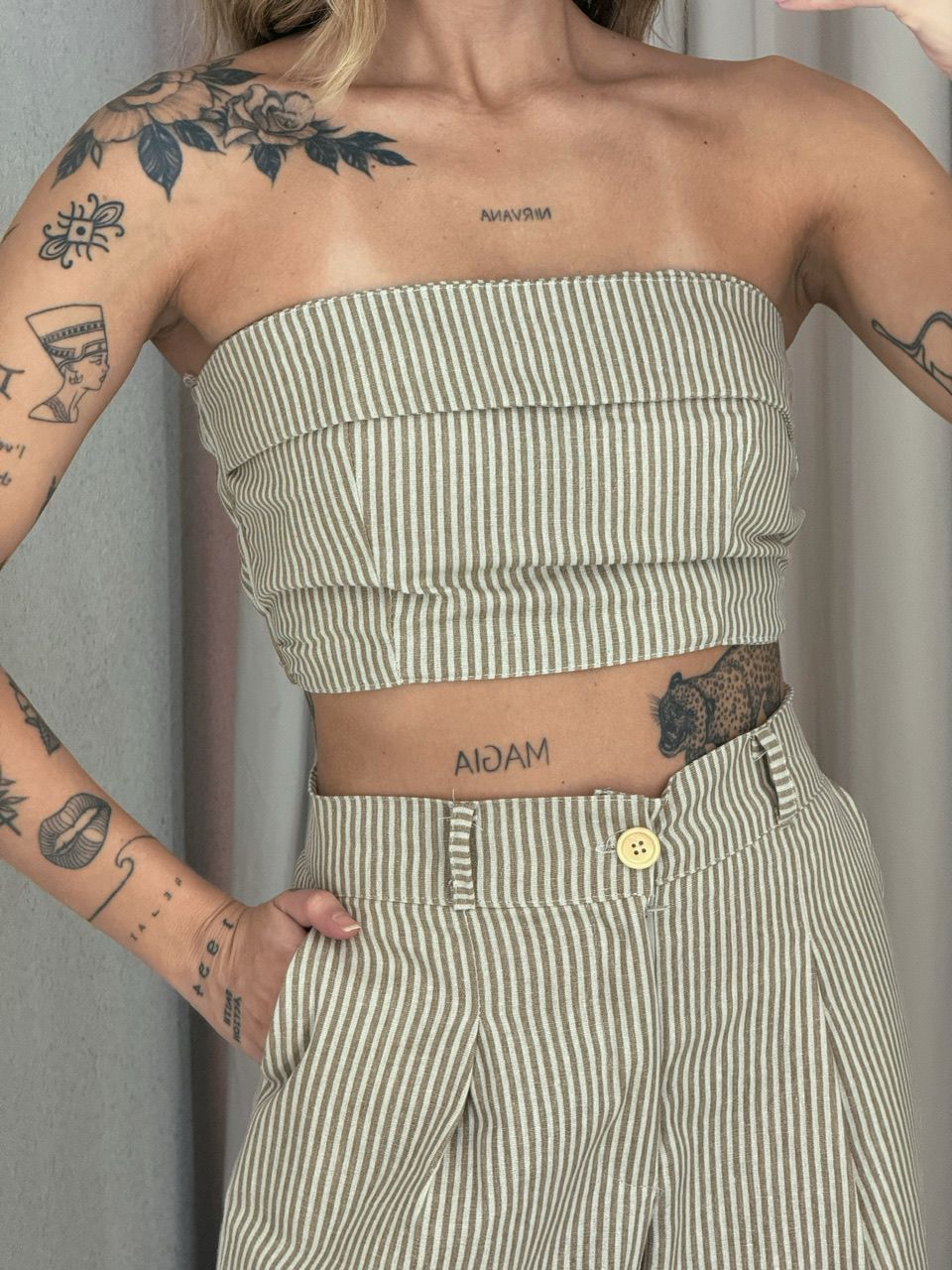 CONJUNTO CAROL LISTRADO Nude