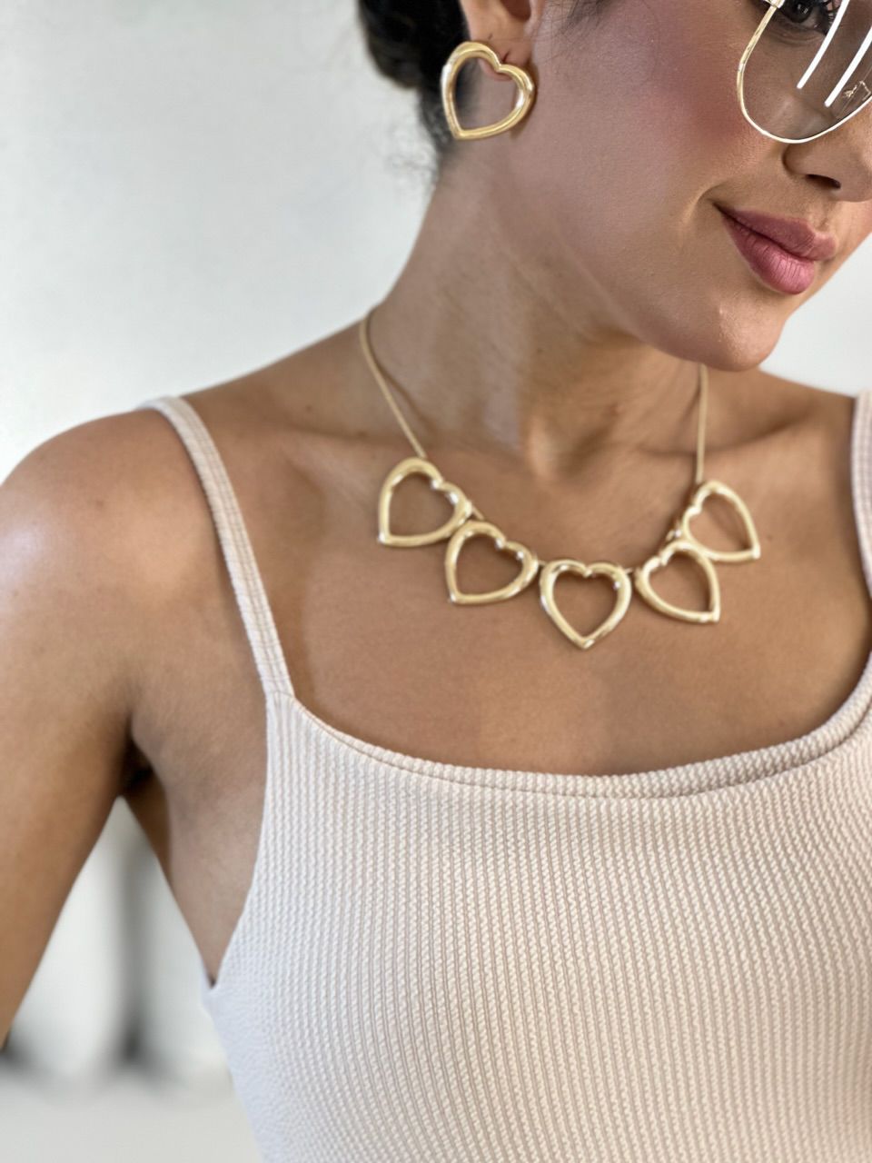 CONJUNTO LOVE VAZADO DOURADO