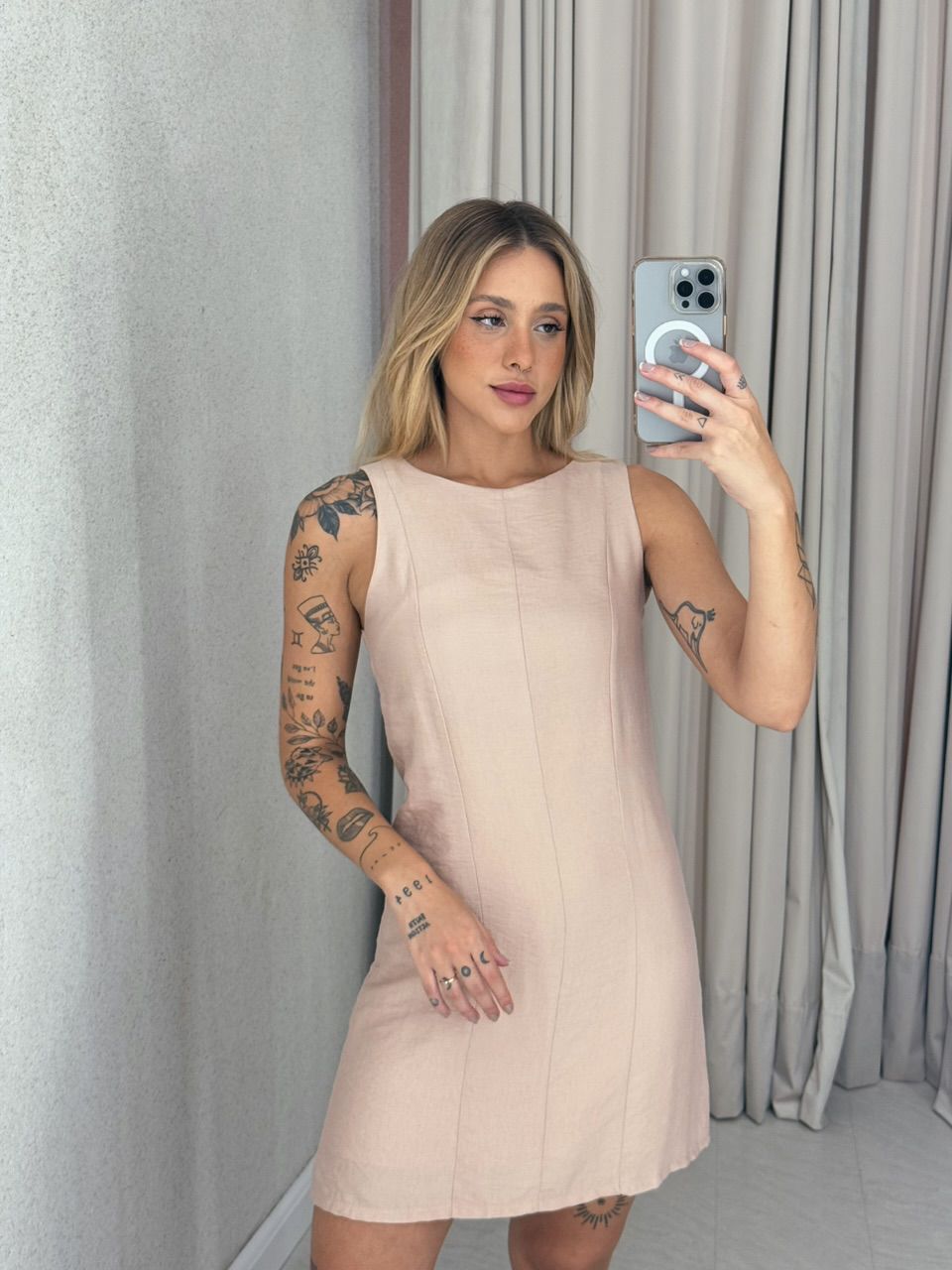 VESTIDO JOANA CURTO NUDE