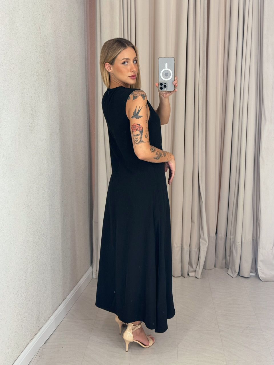 VESTIDO MARÍLIA LONGUETE PRETO