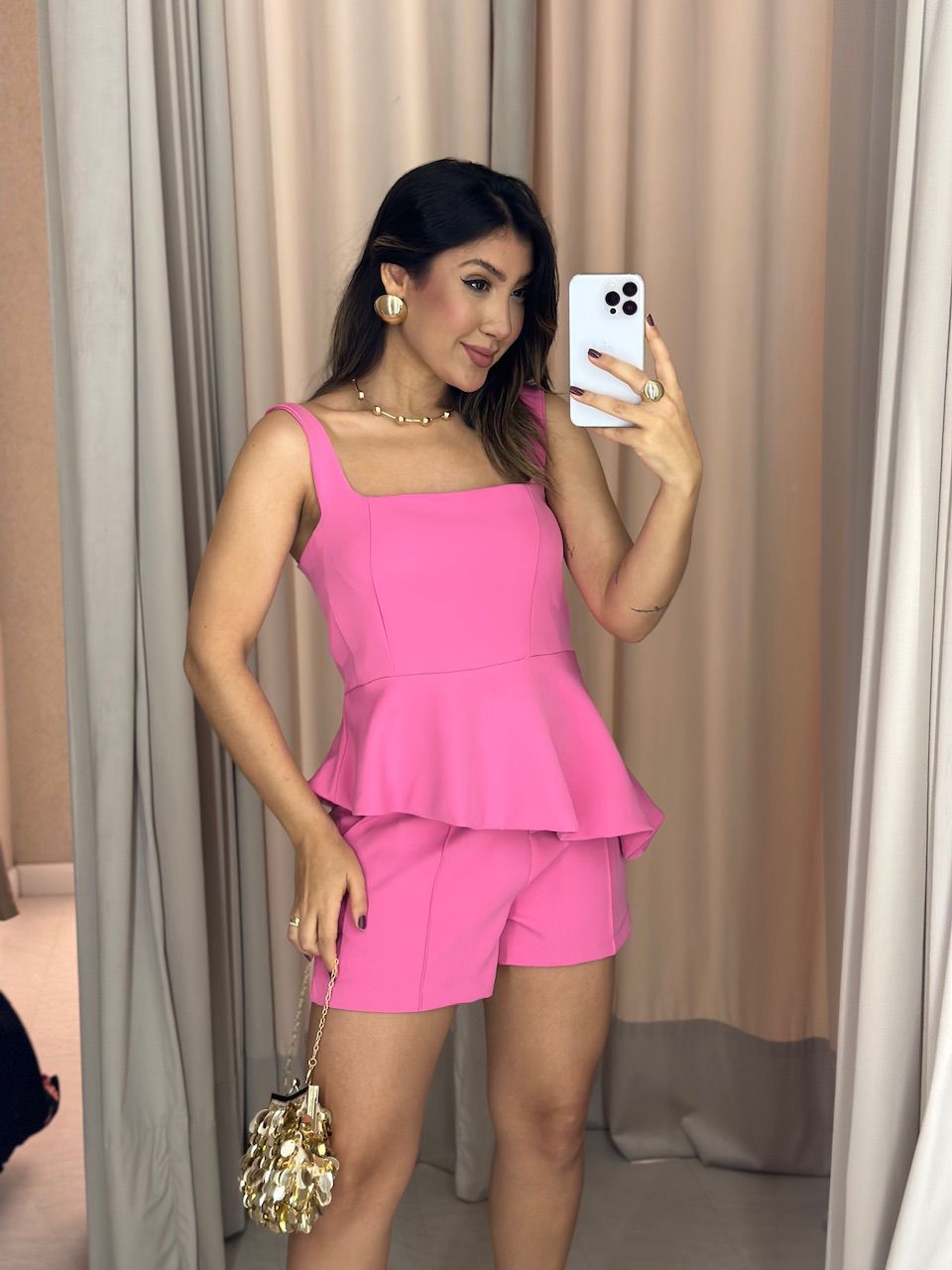 CONJUNTO DAYANA BLUSA SHORT ROSA - 0058140031 - CAROLLA FERRARO