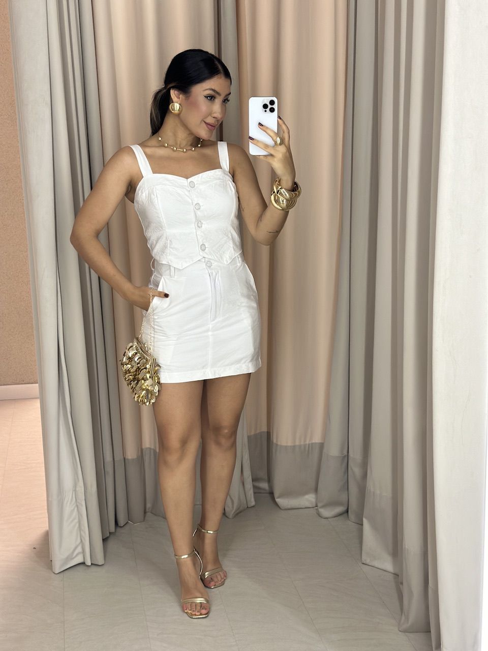 CONJUNTO FABIANA BLUSA BOTÕES OFF - 0058150048 - CAROLLA FERRARO