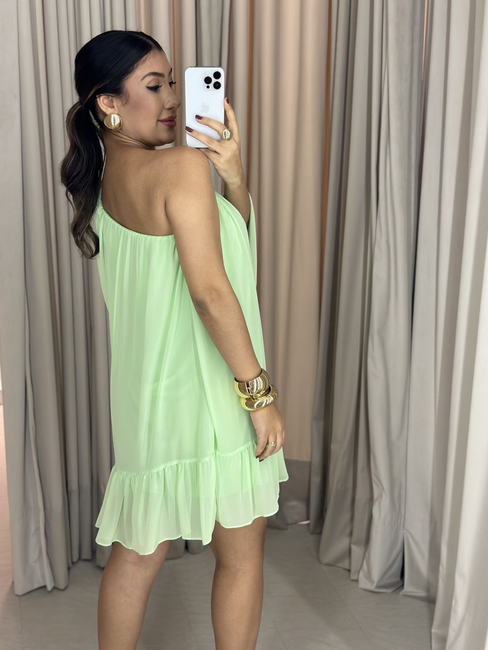 VESTIDO RENATA NULA MANGA BABY GREEN