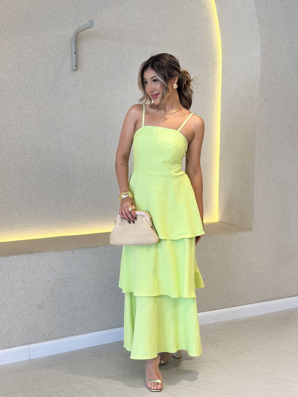 VESTIDO JUSSARA ALÇA LIMA - 0060830116 - CAROLLA FERRARO