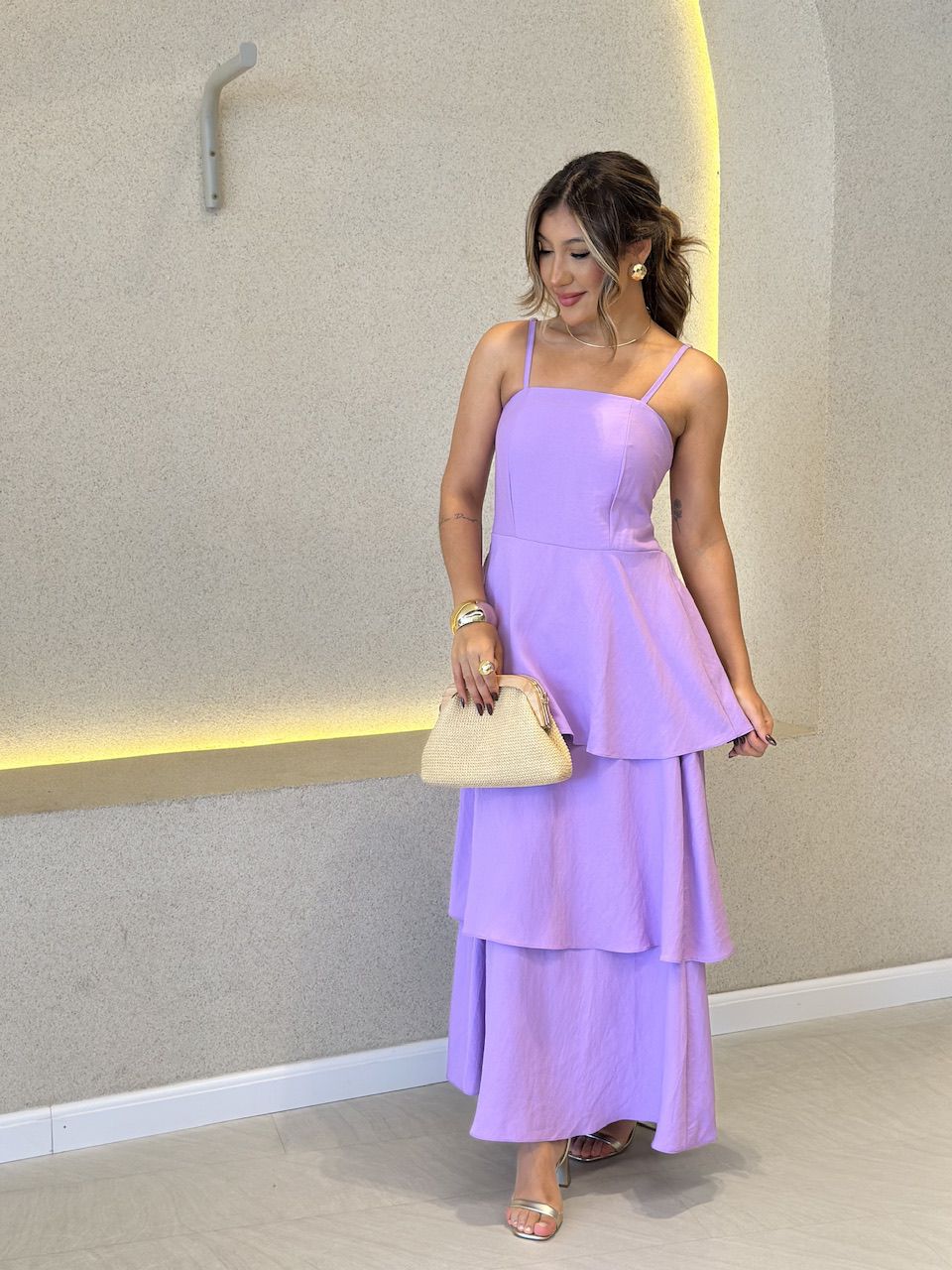 VESTIDO JUSSARA ALÇA LILÁS - 0060830066 - CAROLLA FERRARO