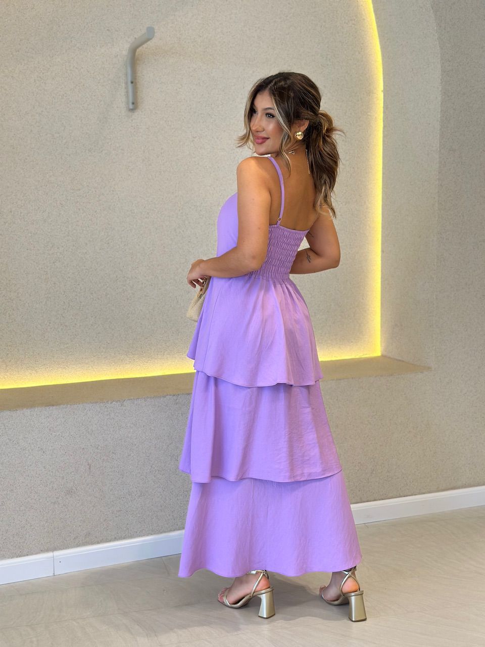 VESTIDO JUSSARA ALÇA LILÁS