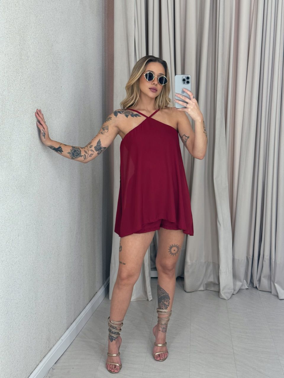 MACAQUINHO MARIAH COSTAS ABERTAS CHERRY RED