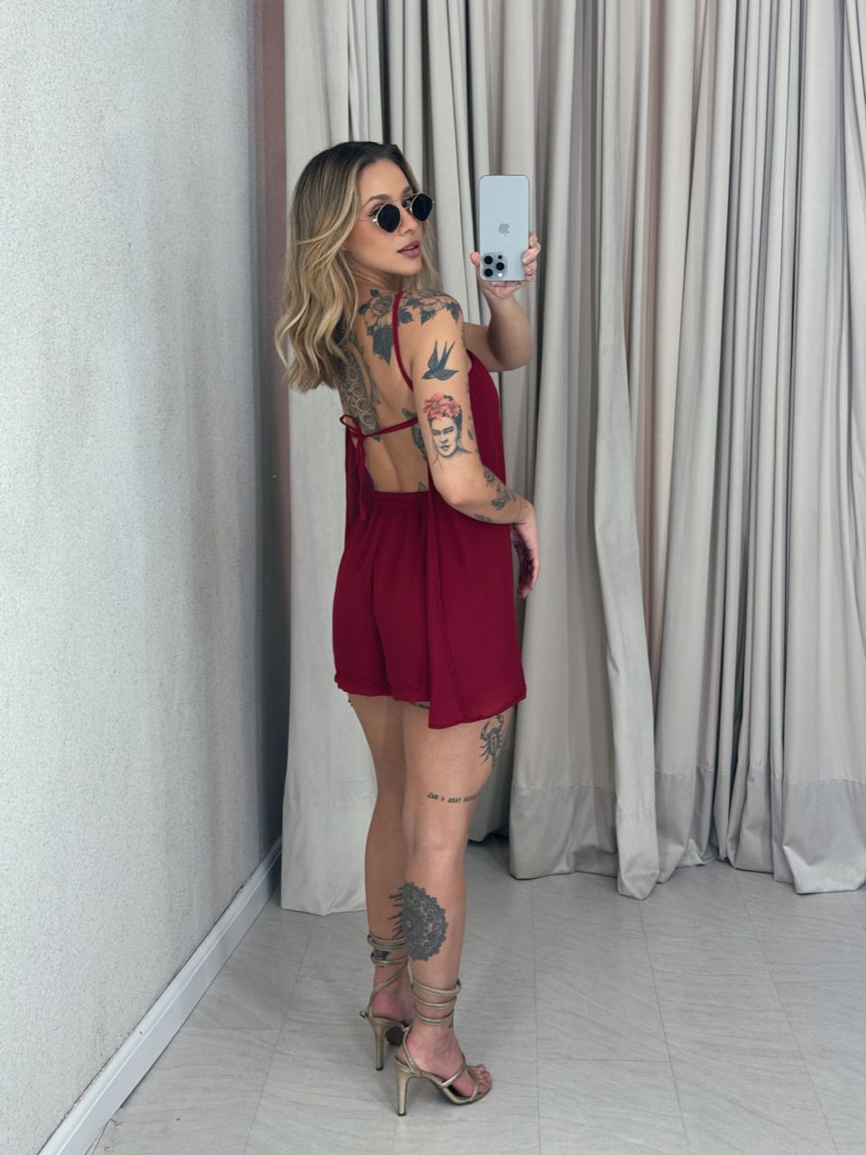MACAQUINHO MARIAH COSTAS ABERTAS CHERRY RED