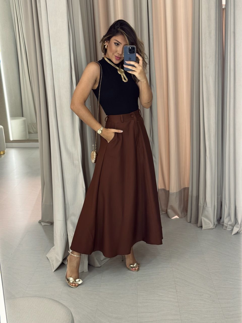 SAIA RAFAELA MIDI MARROM