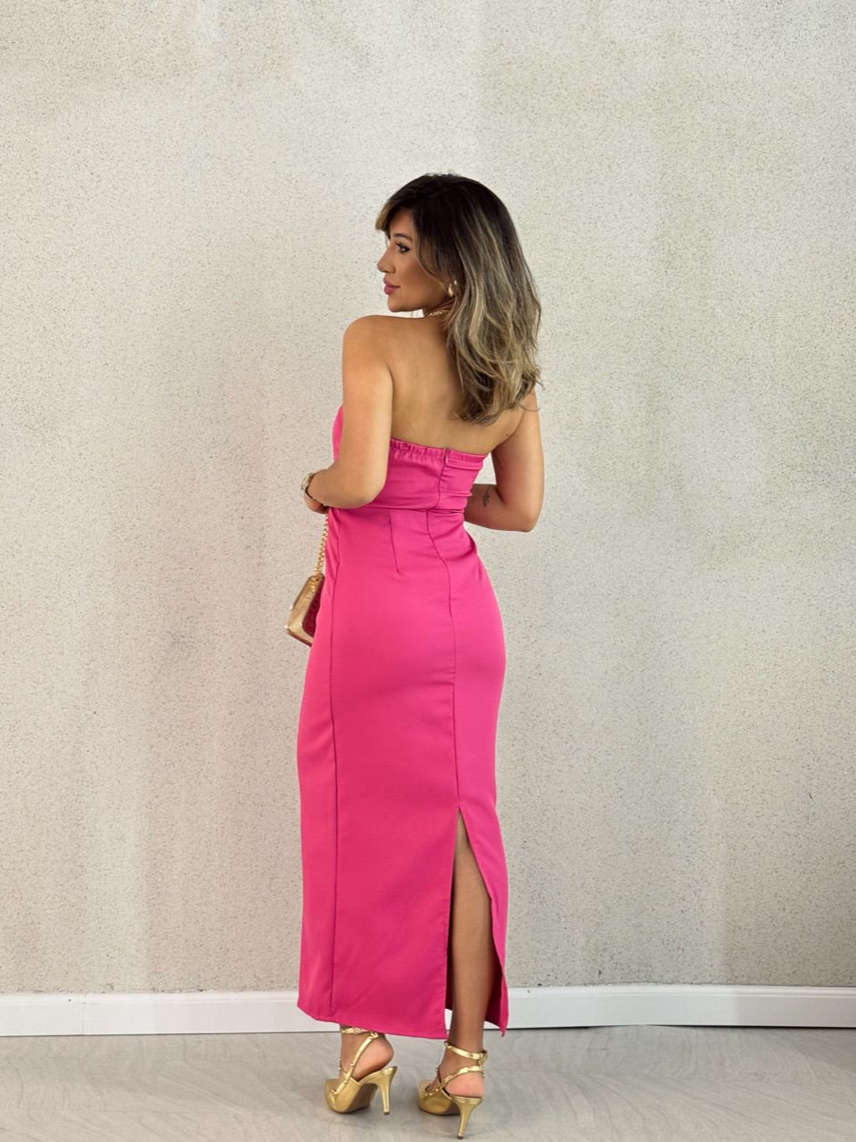 VESTIDO ISABELLY MIDI PINK