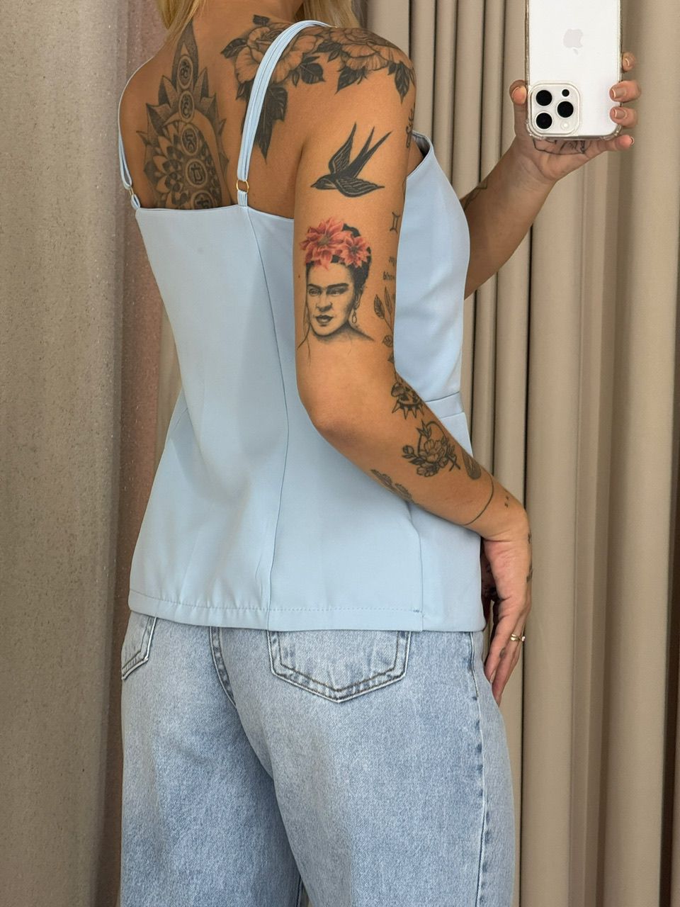 BLUSA ANNABELLE BOTÕES AZUL