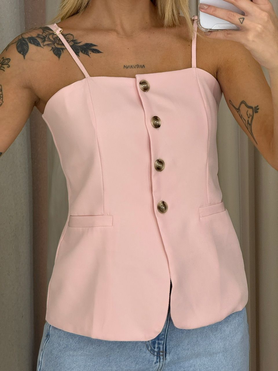 BLUSA ANNABELLE BOTÕES ROSA