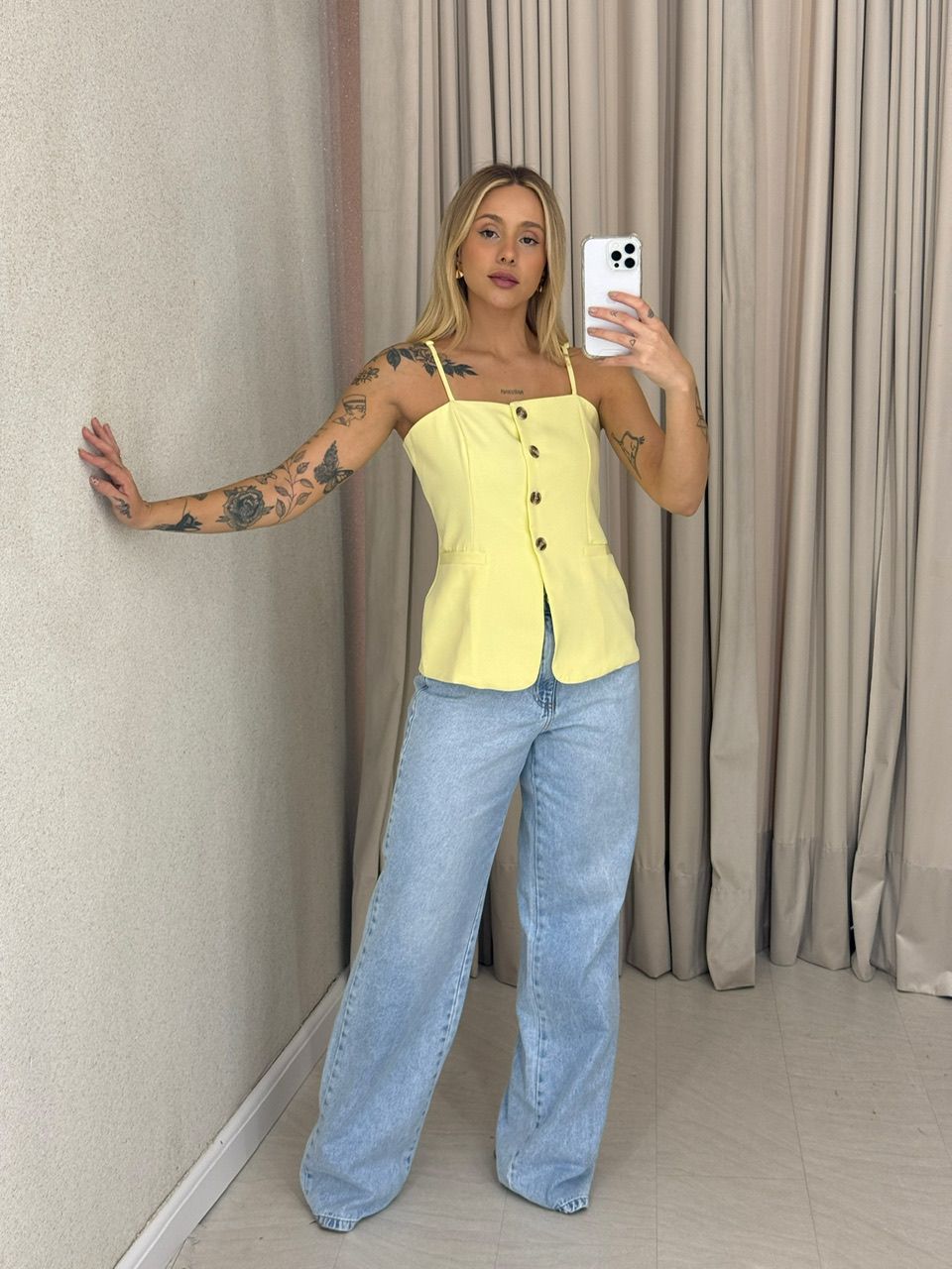 BLUSA ANNABELLE BOTÕES YELLOW BUTTER