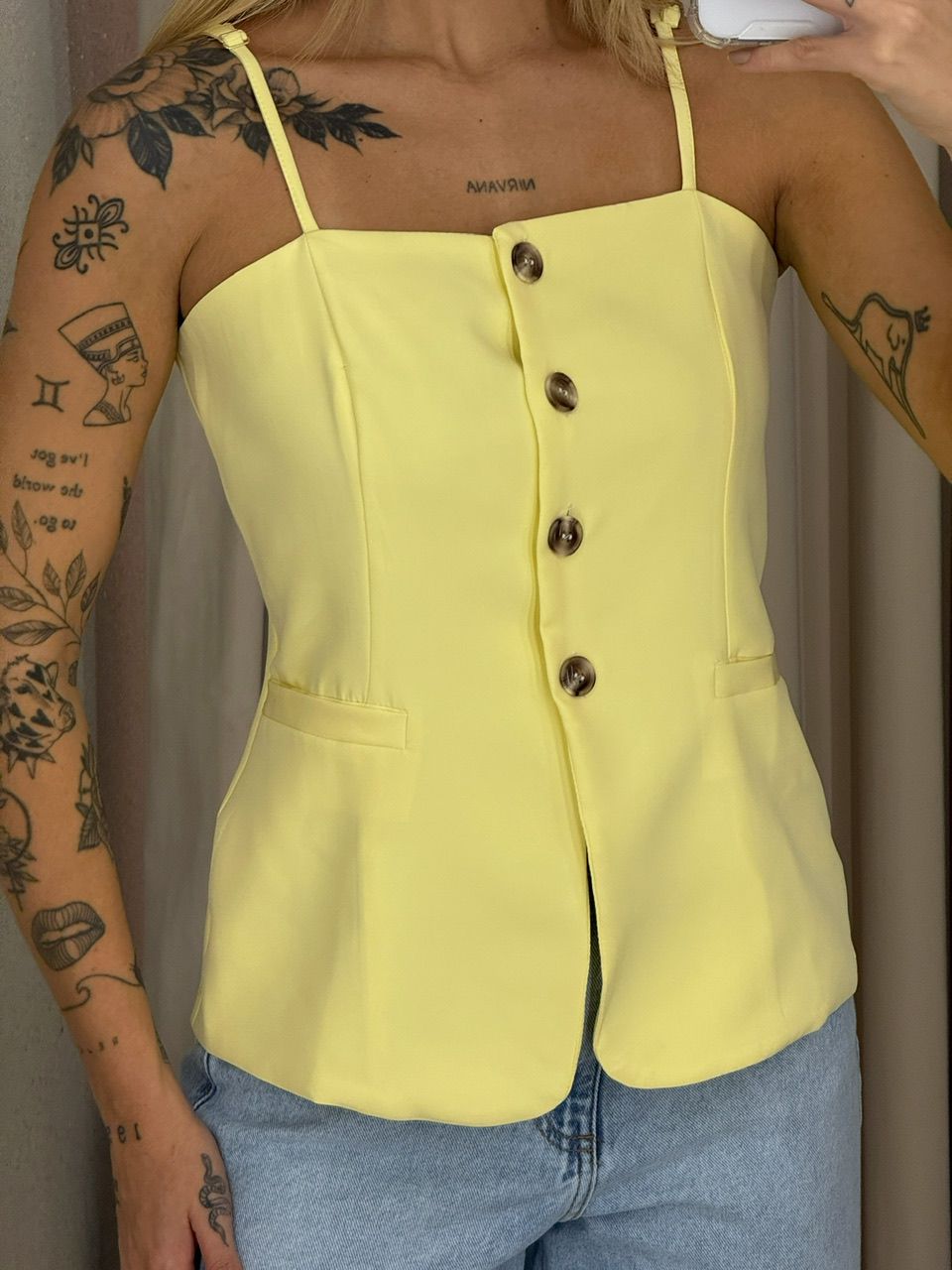BLUSA ANNABELLE BOTÕES YELLOW BUTTER
