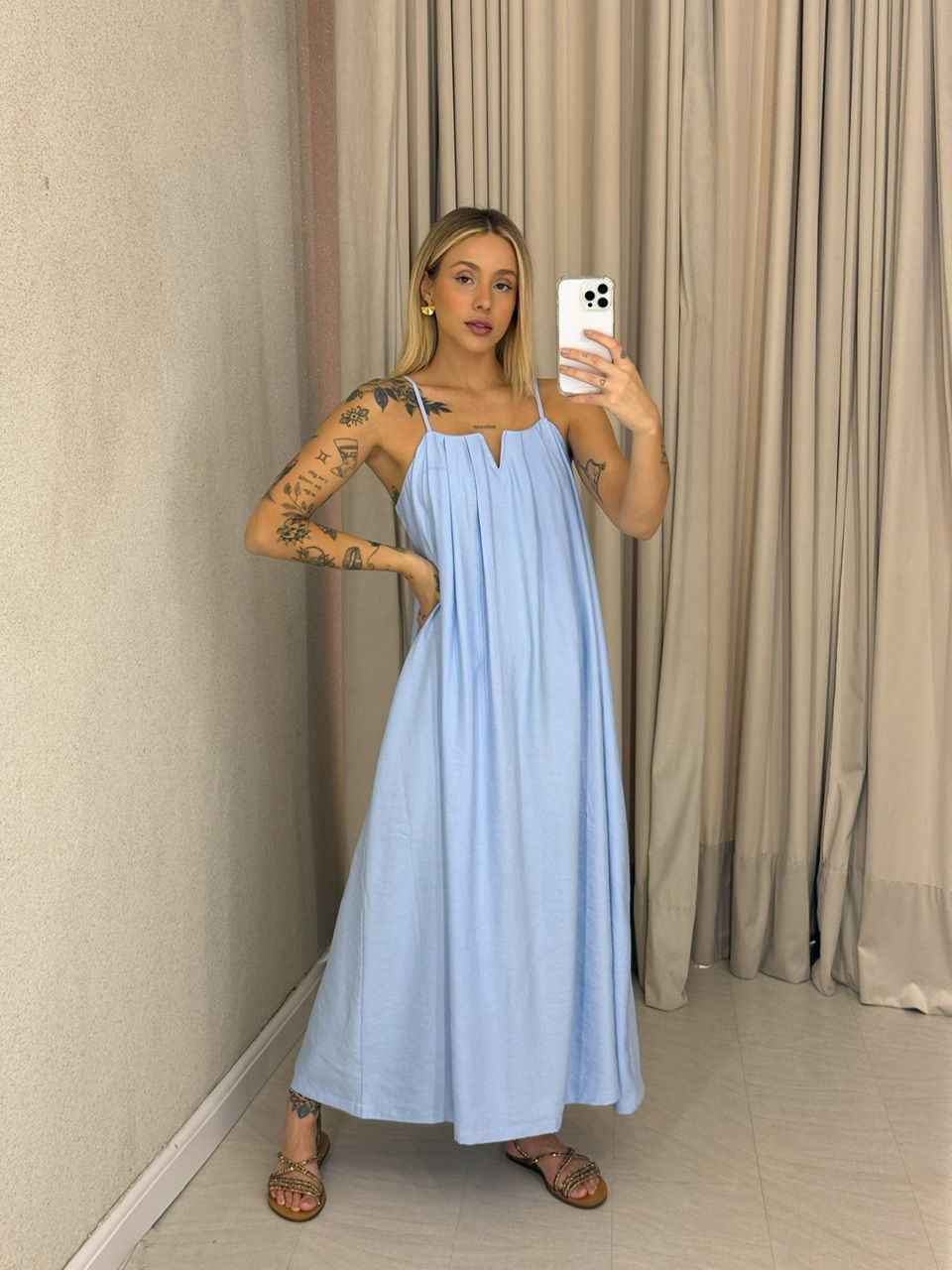 VESTIDO LUDMILA ALÇA azul - 0061850109 - CAROLLA FERRARO