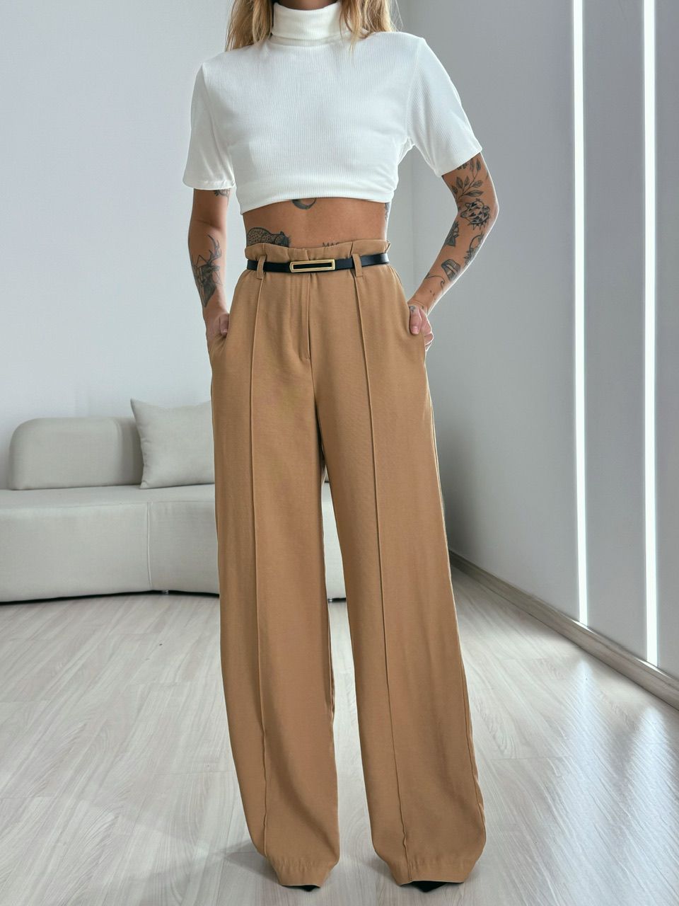 CALÇA JÚLIA PANTALONA NUDE - 0049740049 - CAROLLA FERRARO