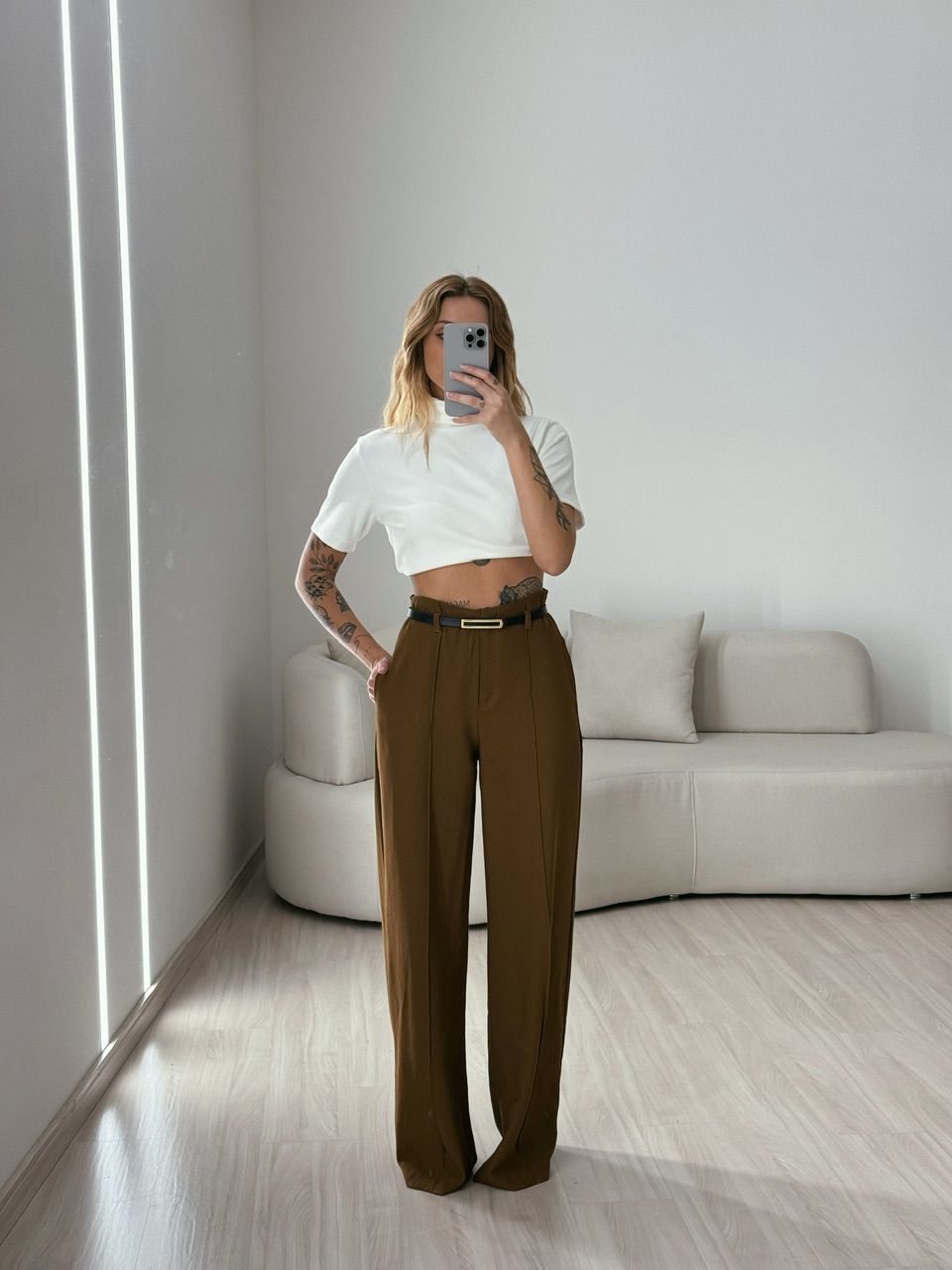 CALÇA JÚLIA PANTALONA SÉPIA