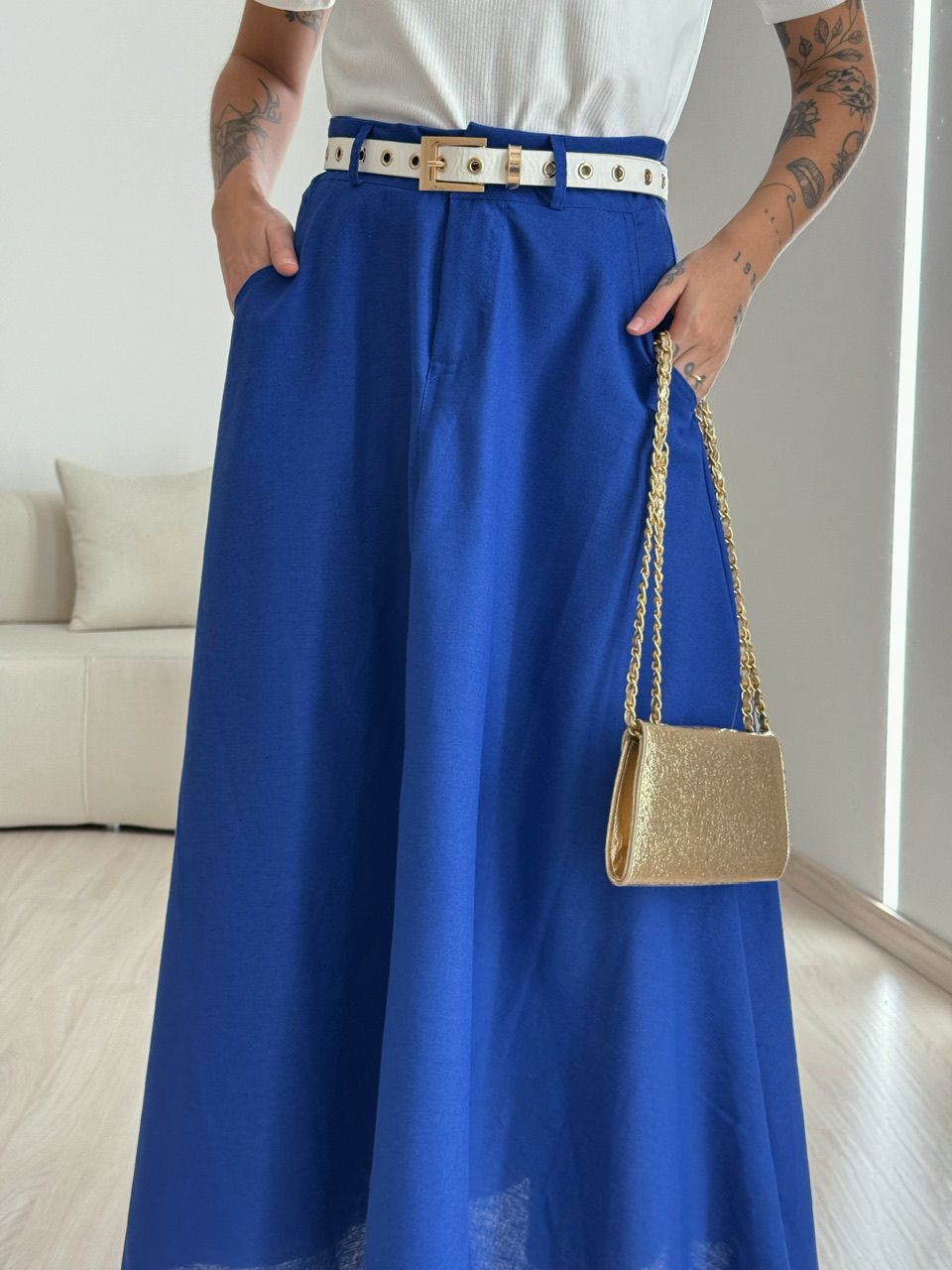 SAIA RAFAELA 02 LINHO AZUL