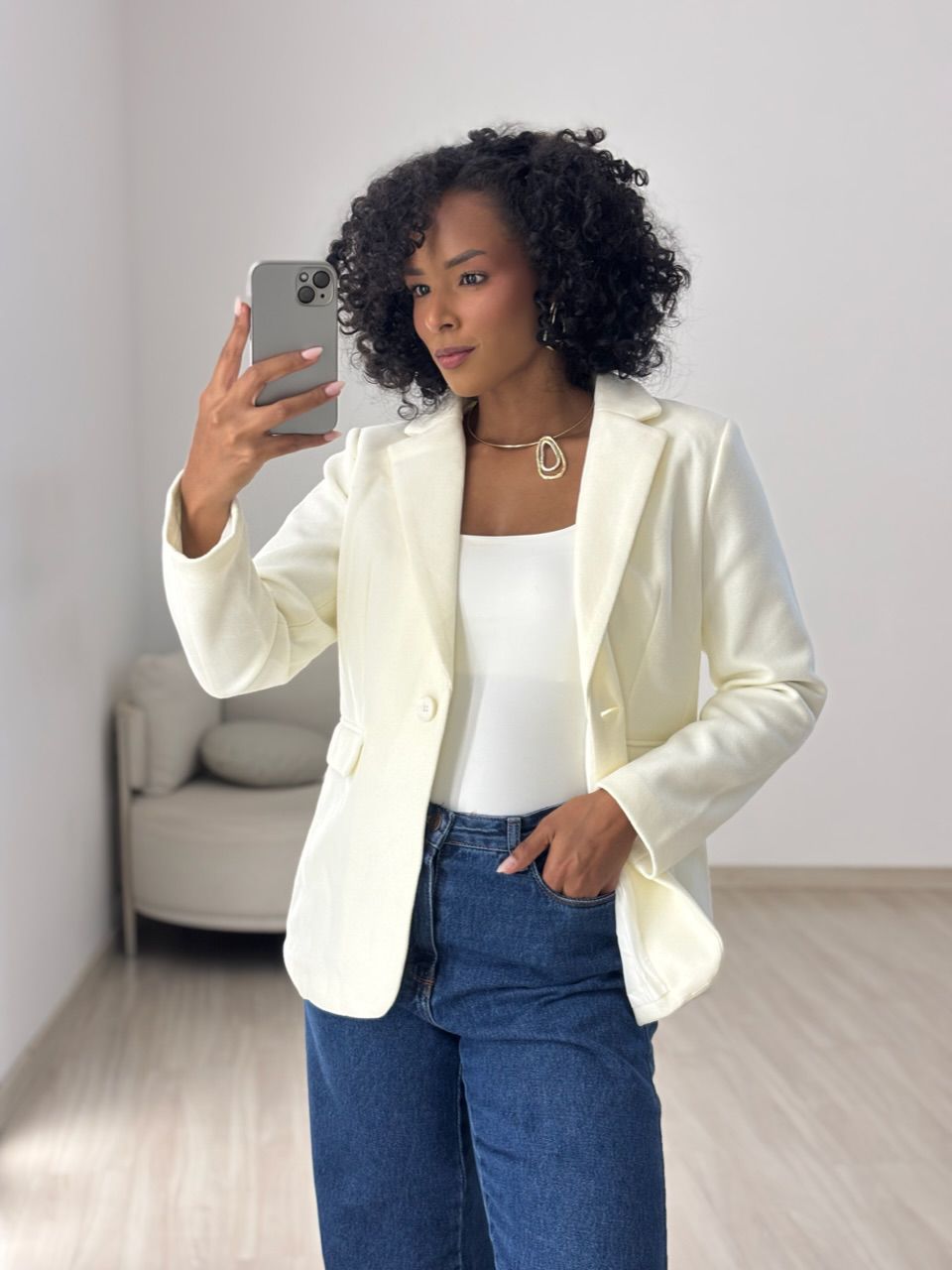 BLAZER CÁSSIA LÃ BATIDA OFF