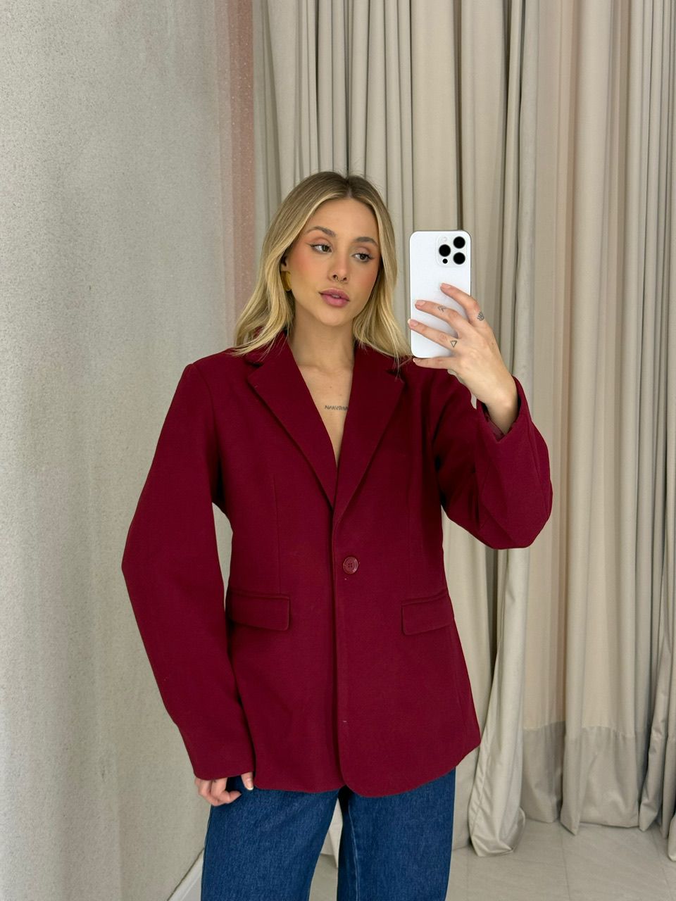 BLAZER CÁSSIA LÃ BATIDA VINHO