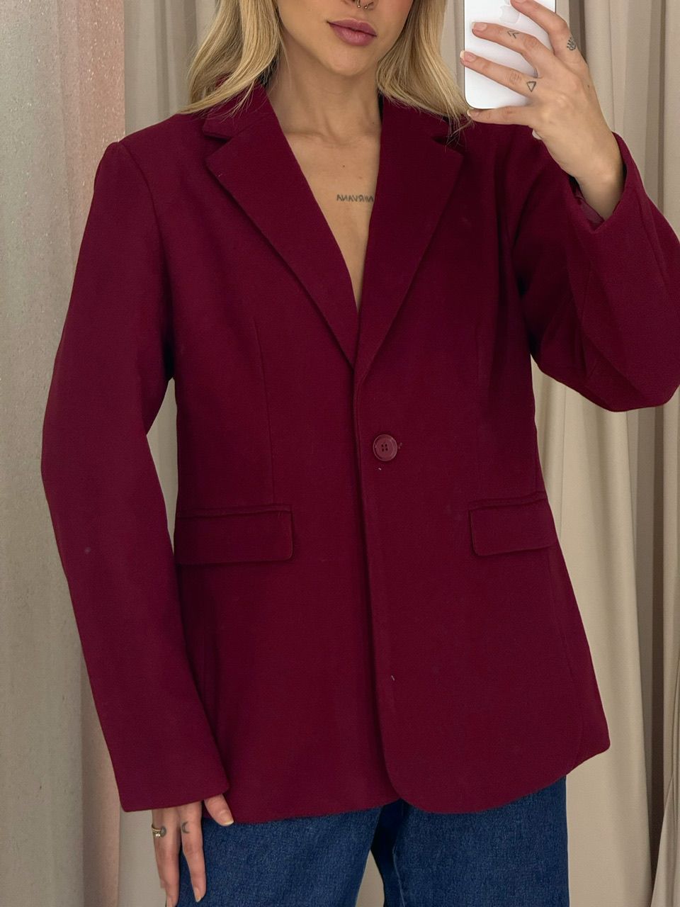 BLAZER CÁSSIA LÃ BATIDA VINHO