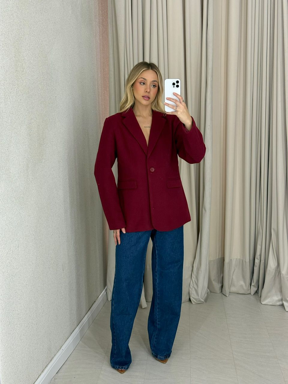 BLAZER CÁSSIA LÃ BATIDA VINHO