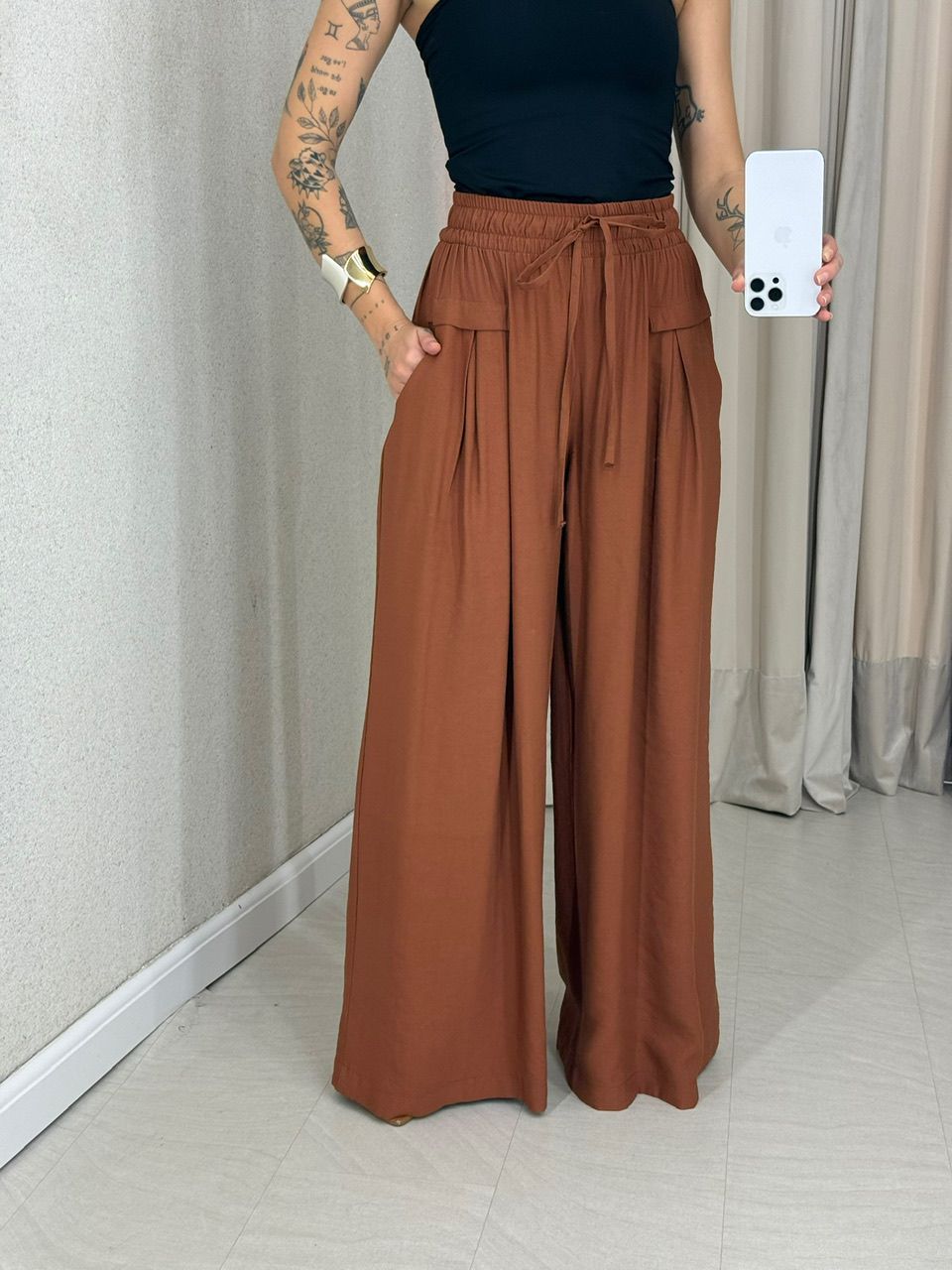 CALÇA ELLIE PANTALONA CAPUCCINO - 0063980125 - CAROLLA FERRARO