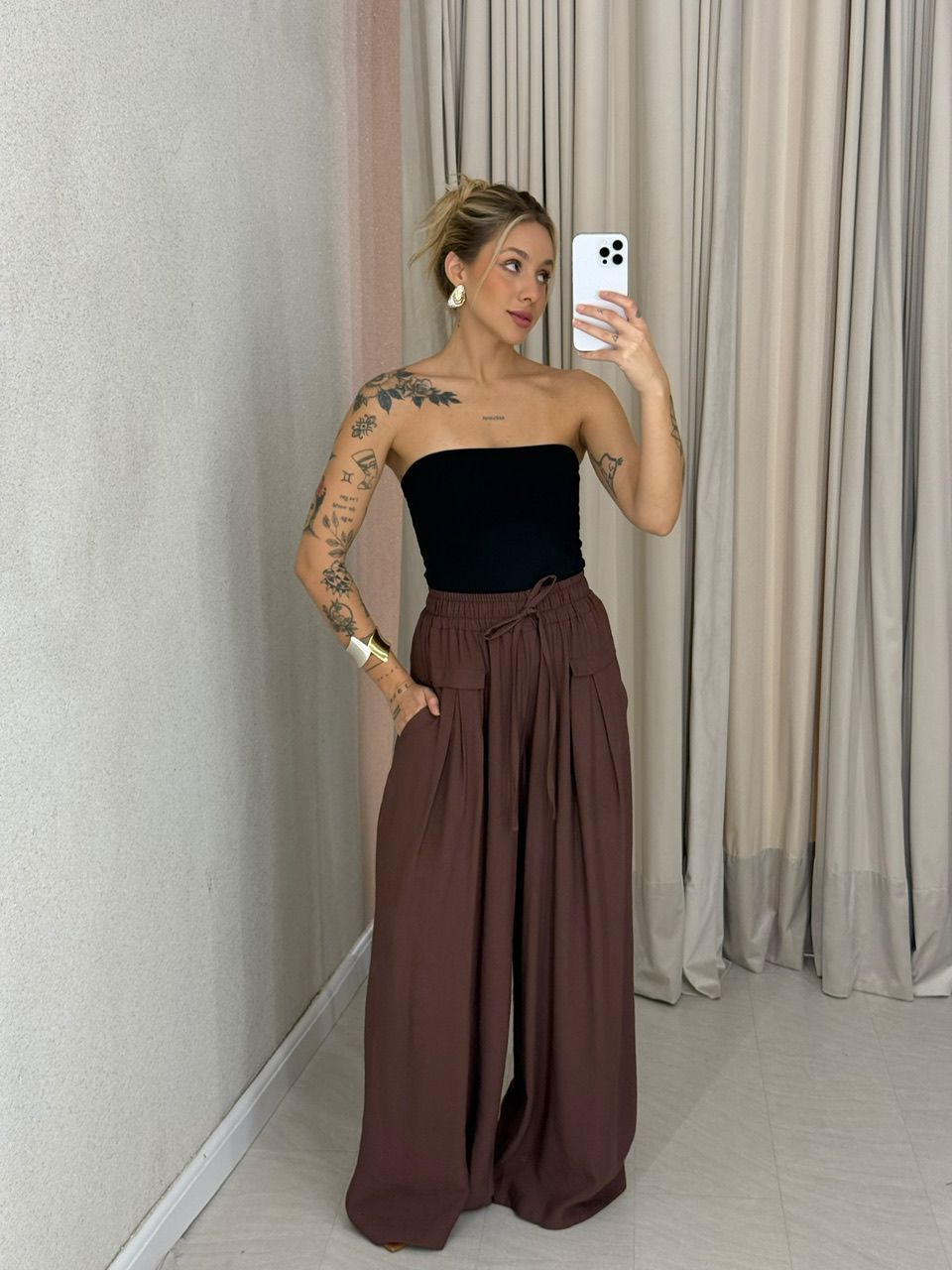 CALÇA ELLIE PANTALONA MARROM