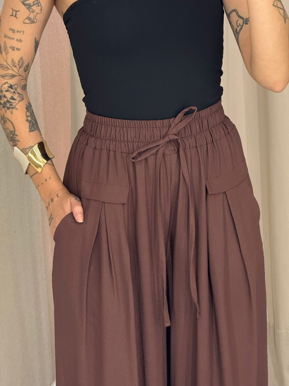 CALÇA ELLIE PANTALONA MARROM
