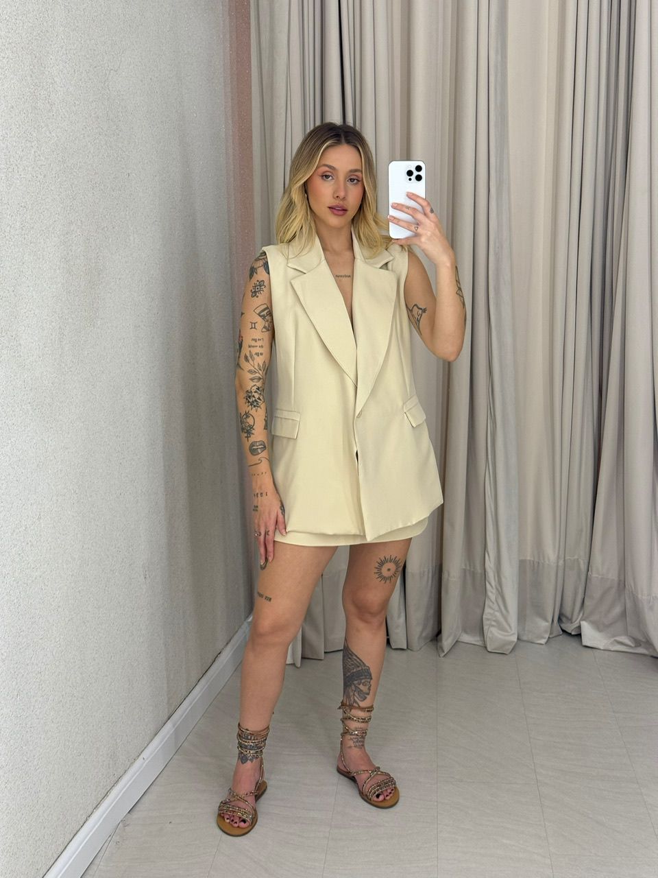 CONJUNTO IVANA SHORT SAIA NUDE