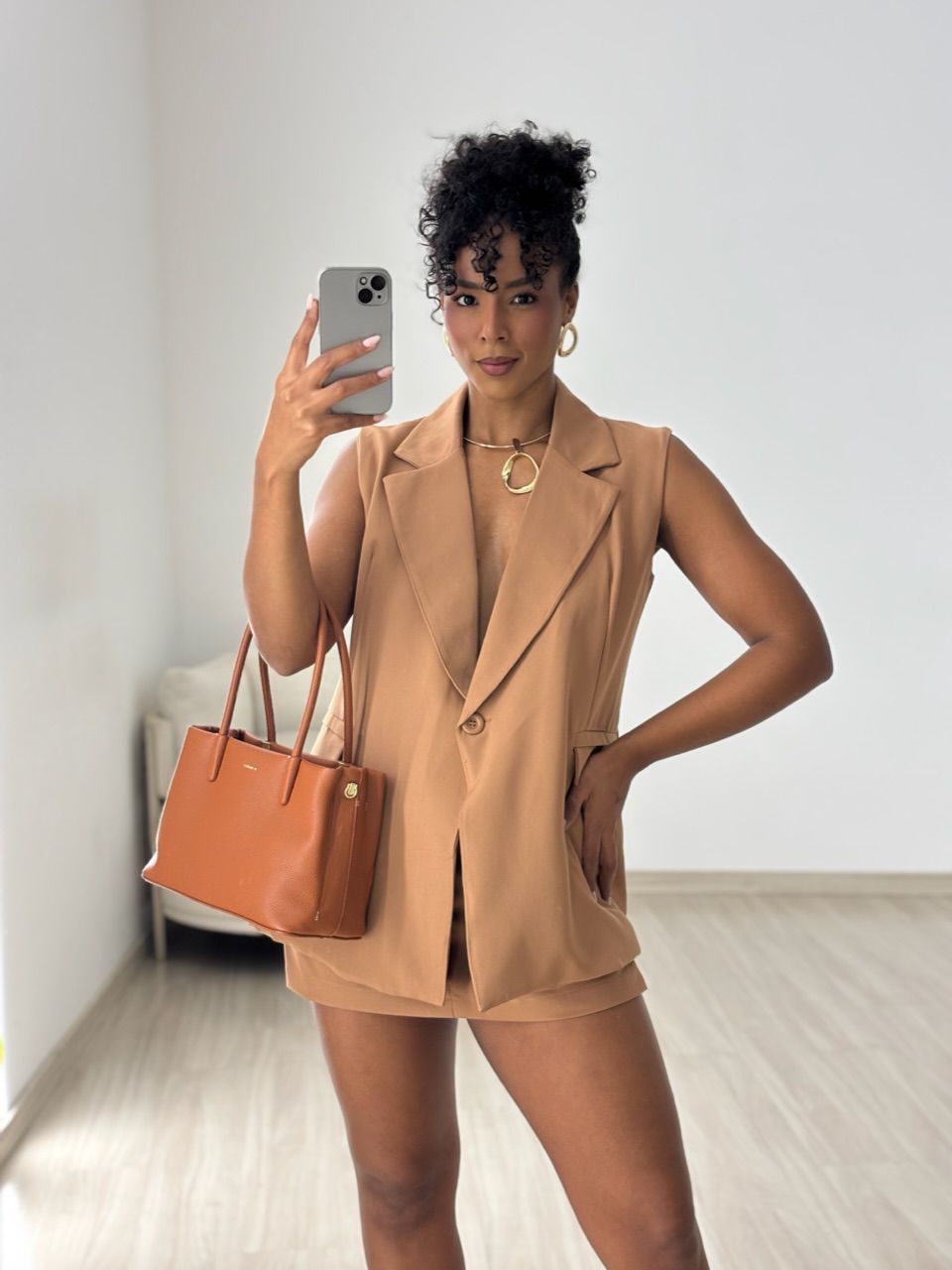 CONJUNTO IVANA SHORT SAIA CAPUCCINO 