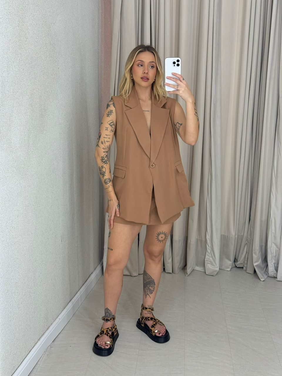 CONJUNTO IVANA SHORT SAIA CAPUCCINO 