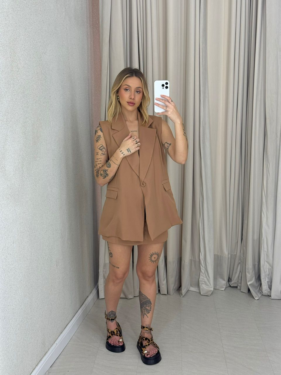 CONJUNTO IVANA SHORT SAIA CAPUCCINO 