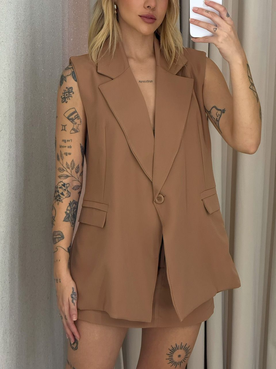 CONJUNTO IVANA SHORT SAIA CAPUCCINO 