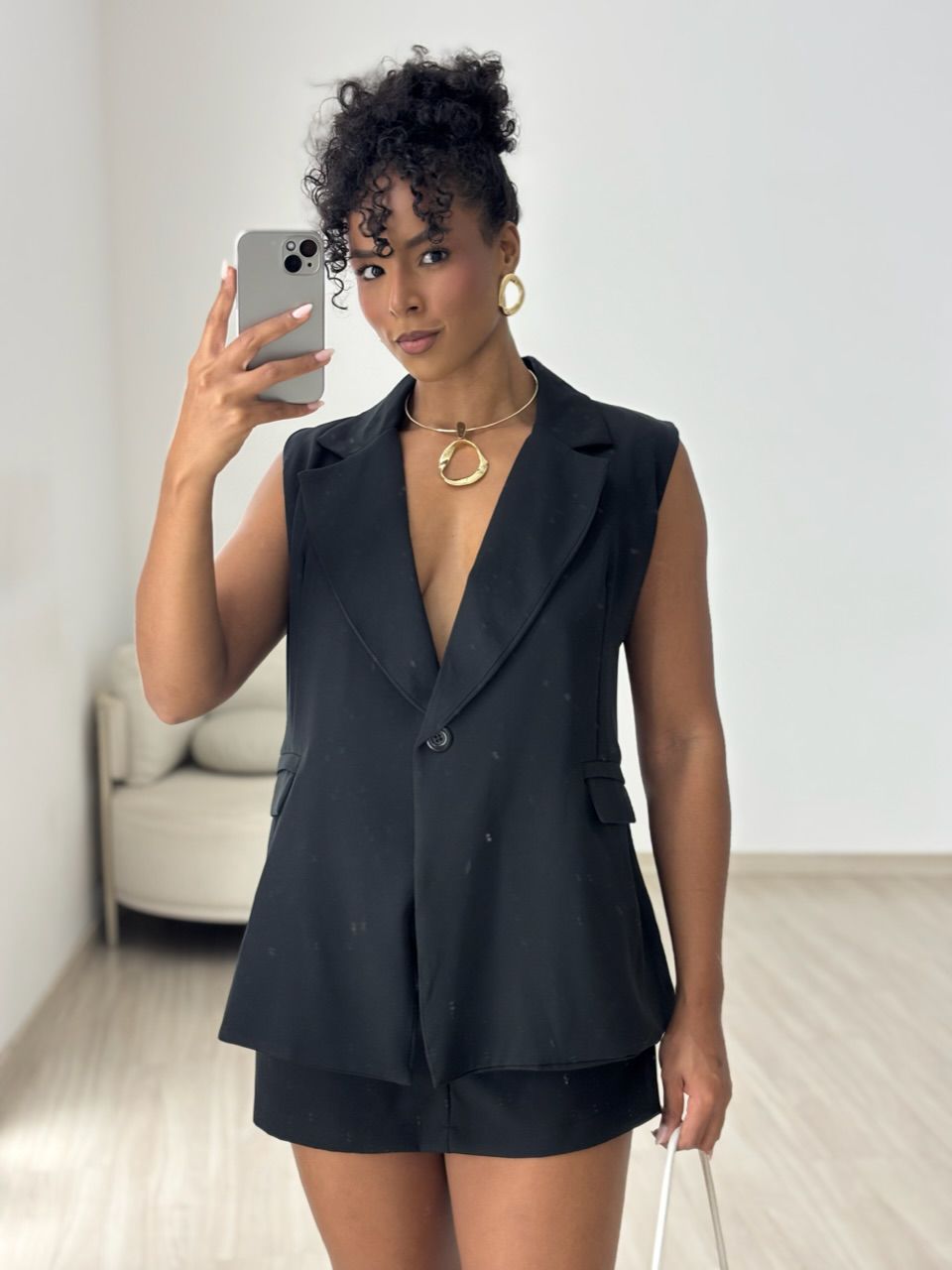 CONJUNTO IVANA SHORT SAIA PRETO