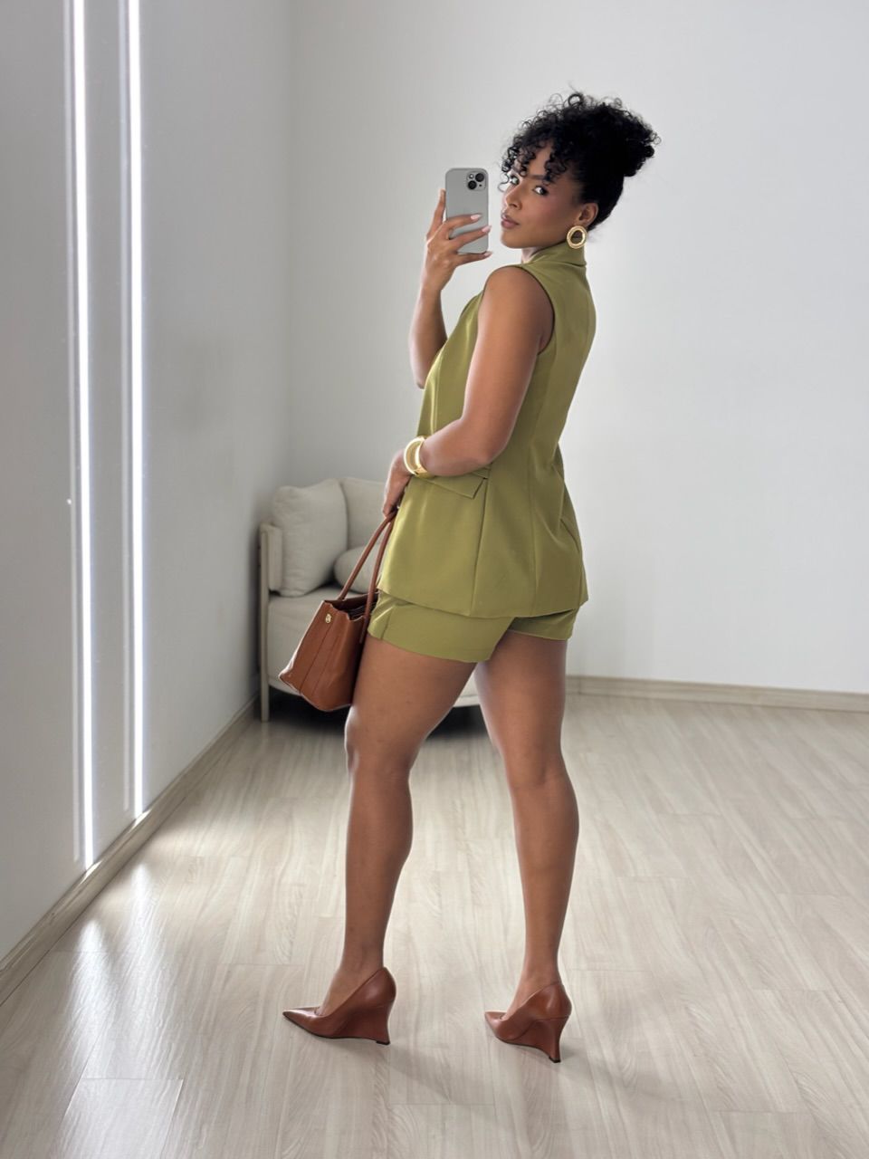 CONJUNTO IVANA SHORT SAIA VERDE