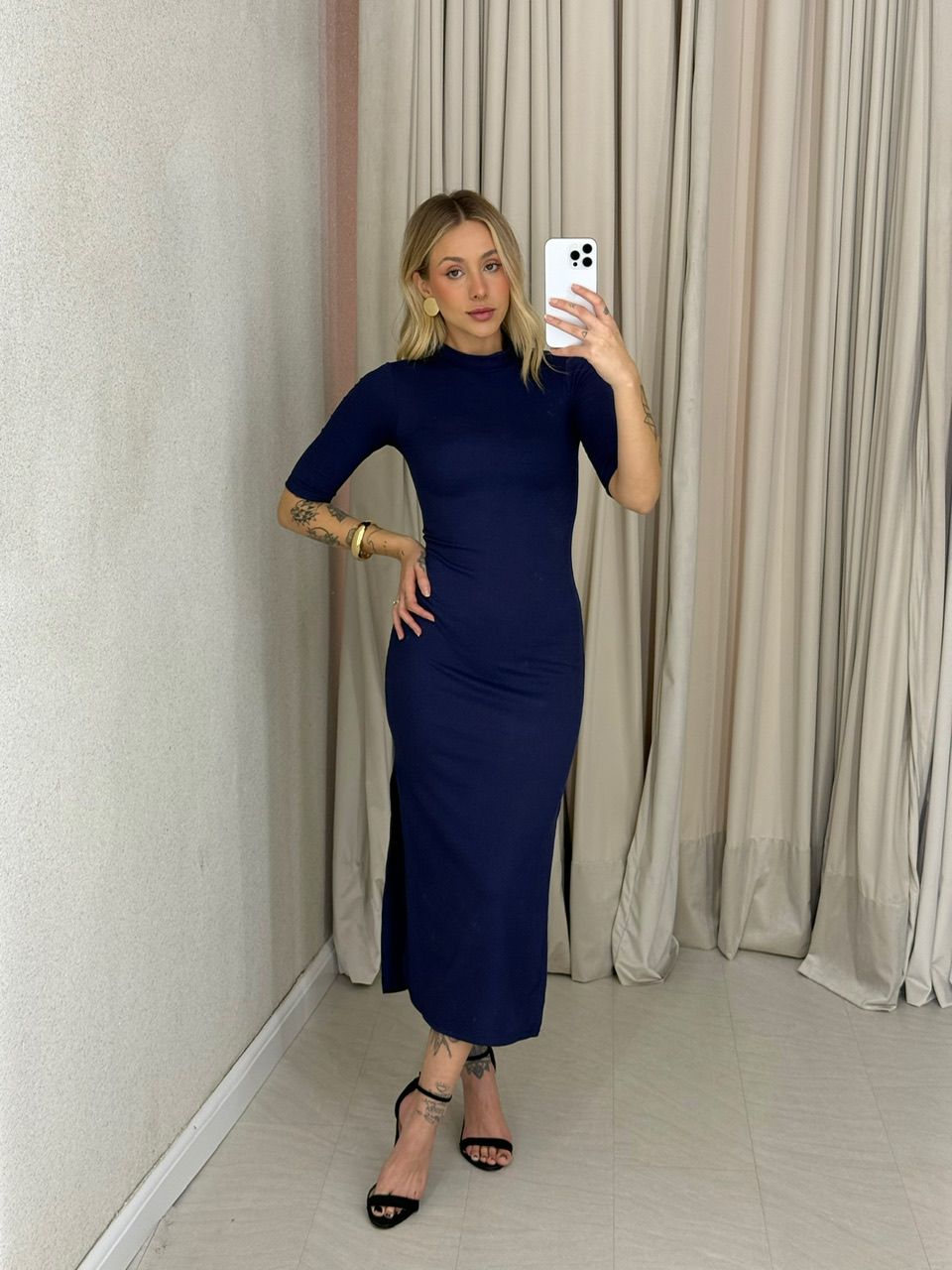 VESTIDO MARY FENDA MARINHO