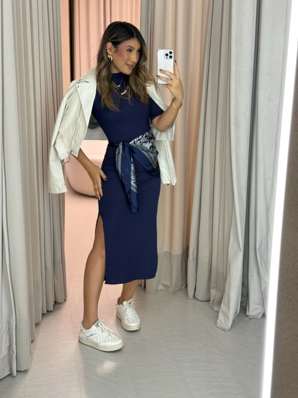 VESTIDO MARY FENDA MARINHO