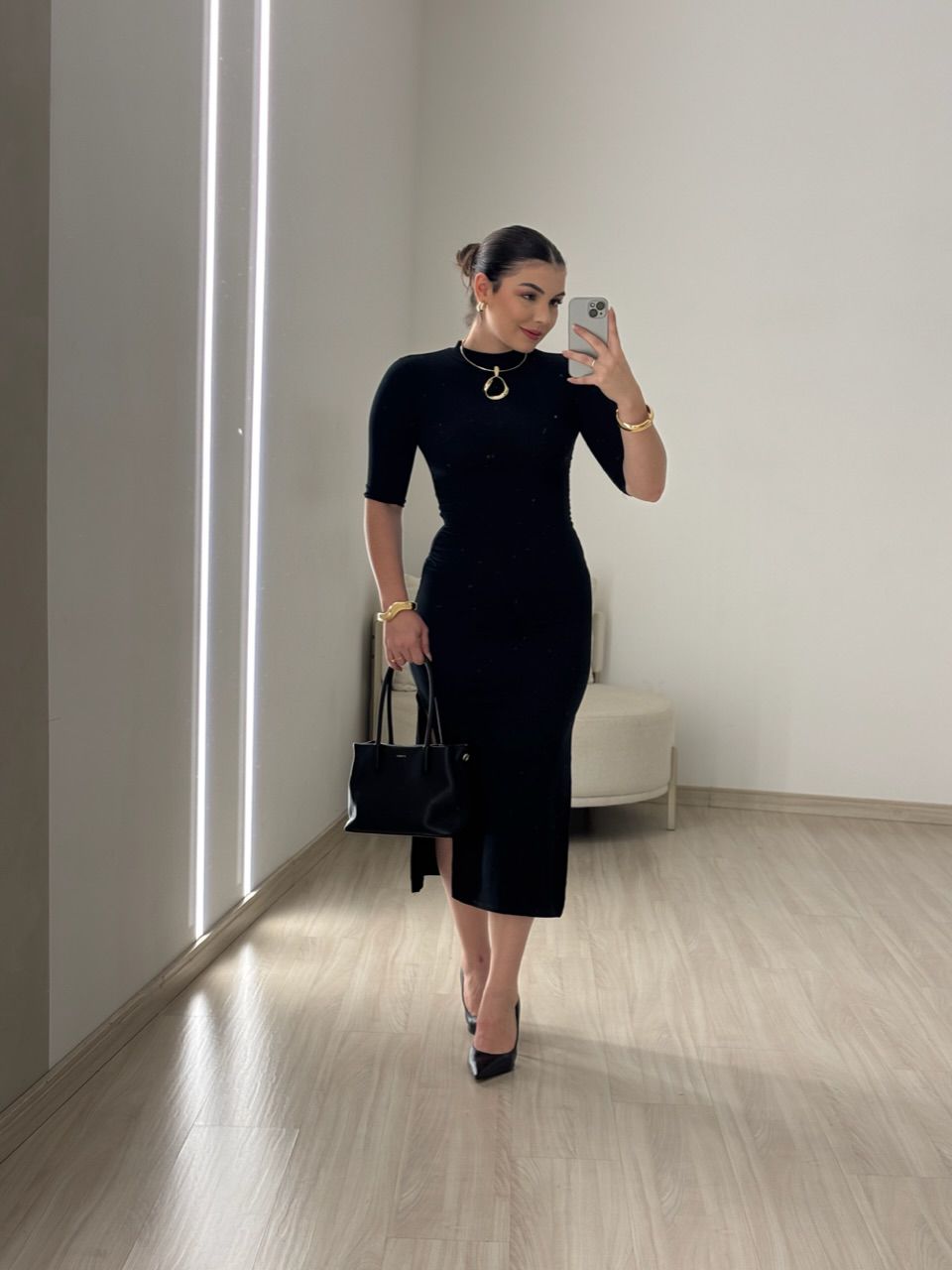 VESTIDO MARY FENDA PRETO